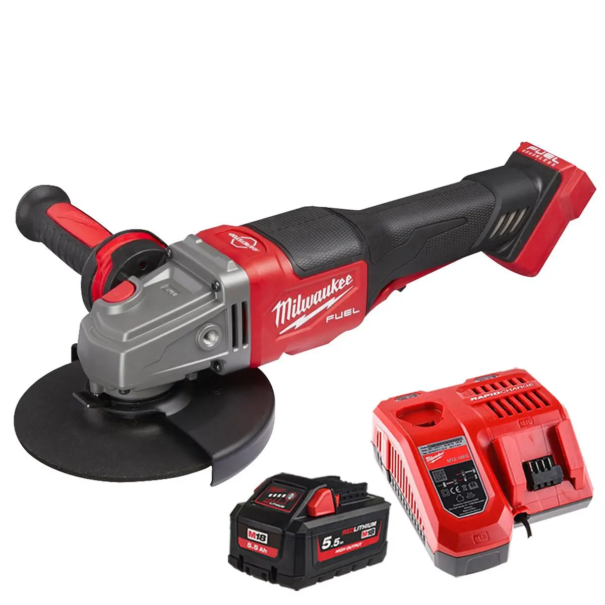 Milwaukee M18blsag125xpd-0 18V 125Mm Brushless Angle Grinder With 1 X 5.5Ah Battery & Charger 1