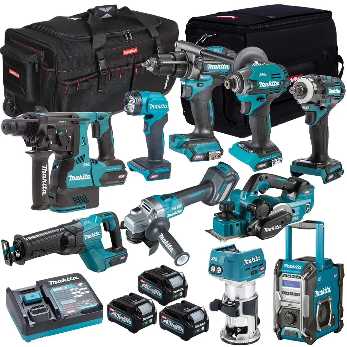 Makita 40V Xgt 10 Piece Brushless Power Tool Kit With 3 X 2.5Ah Battery T4tkit-16056 1