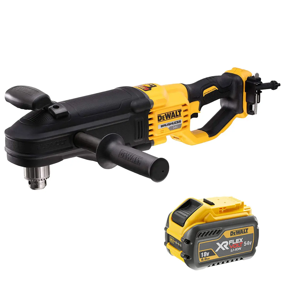 Dewalt Dcd470n 54V Xr Flexvolt Brushless Right Angled Core Drill With 1 X 9.0Ah Battery 1