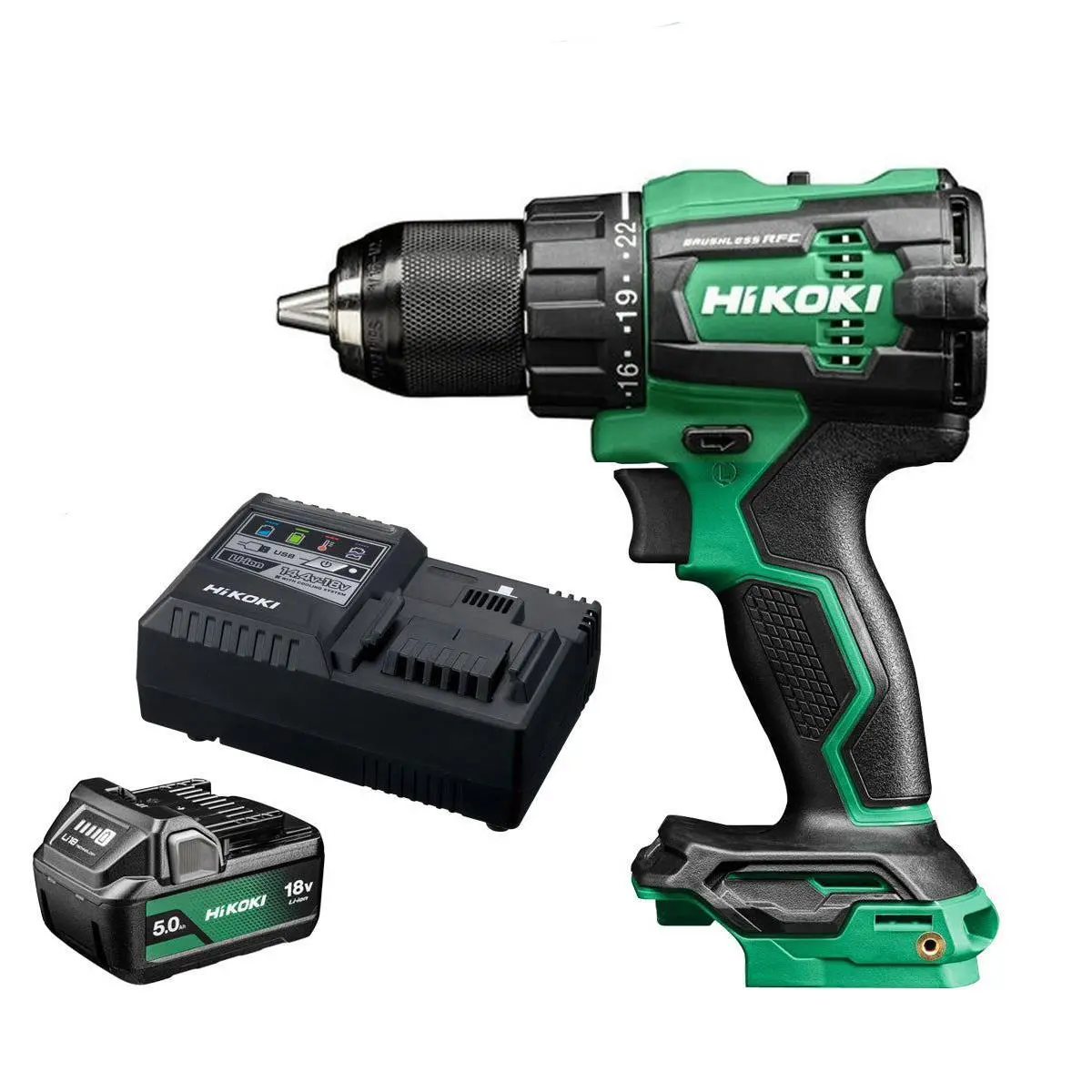 Hikoki Dv18dew2z 18V Brushless Combi Drill With 1 X 5.0Ah Battery & Charger 1