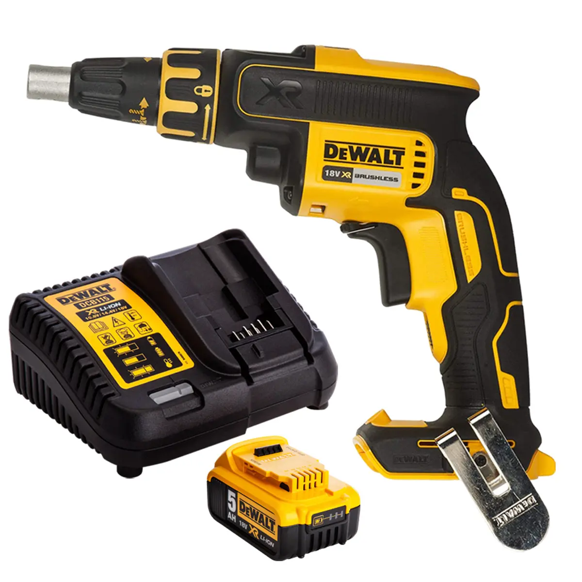 Dewalt Dcf620n 18V Brushless Drywall Screwdriver With 1 X 5.0Ah Battery & Charger 1