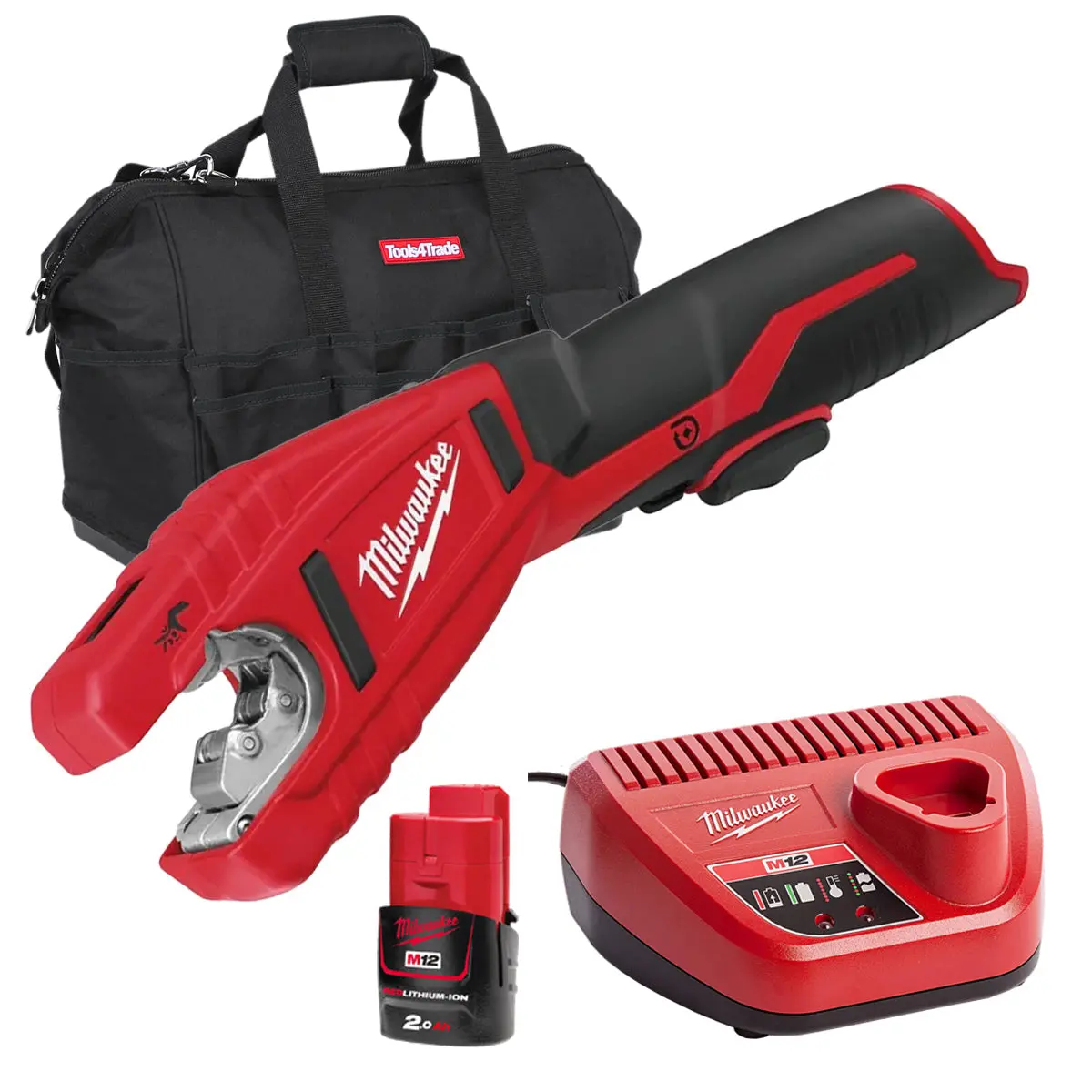 Milwaukee C12pc-0 12V Compact Pipe Cutter With 1 X 2.0Ah Battery Charger & Bag 1
