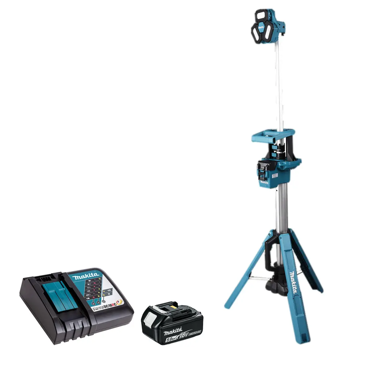 Makita Dml814 18V Led Tower Light With 1 X 5.0Ah Battery & Charger 1