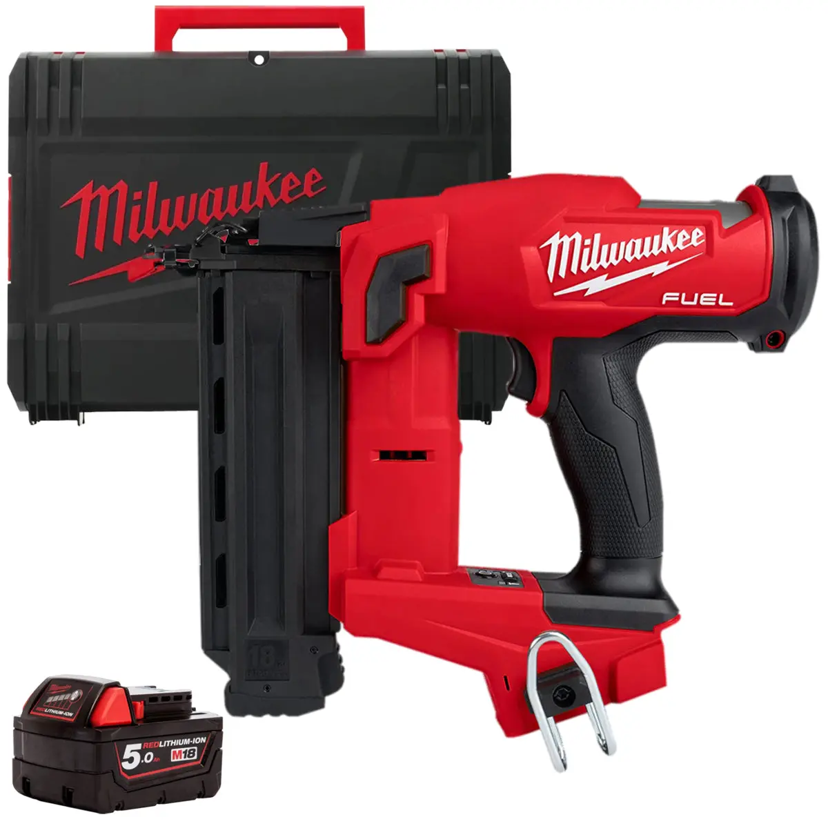 Milwaukee M18fncs18gs-0X 18V Fuel Brushless Narrow Crown Stapler With 1 X 5.0Ah Battery & Case 1