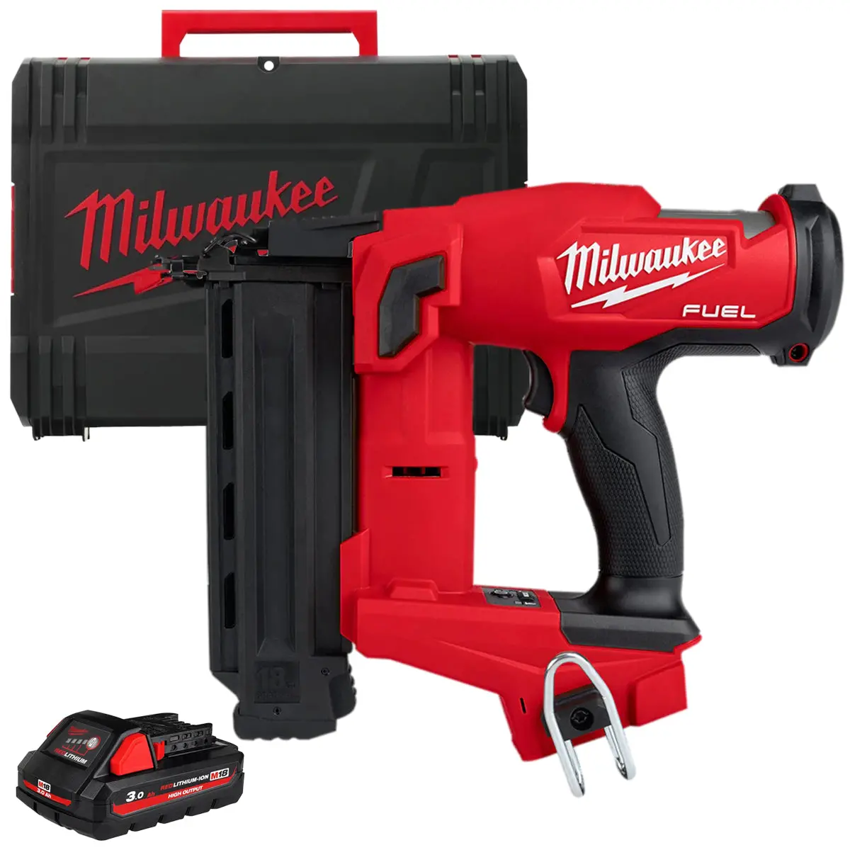 Milwaukee M18fncs18gs-0X 18V Fuel Brushless Narrow Crown Stapler With 1 X 3.0Ah Battery & Case 1