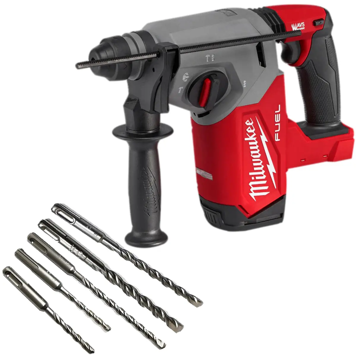 Milwaukee M18fh-0 18V Fuel Brushless 4-Mode Sds+ Hammer Drill With 5 Piece Drill Bit Set 1
