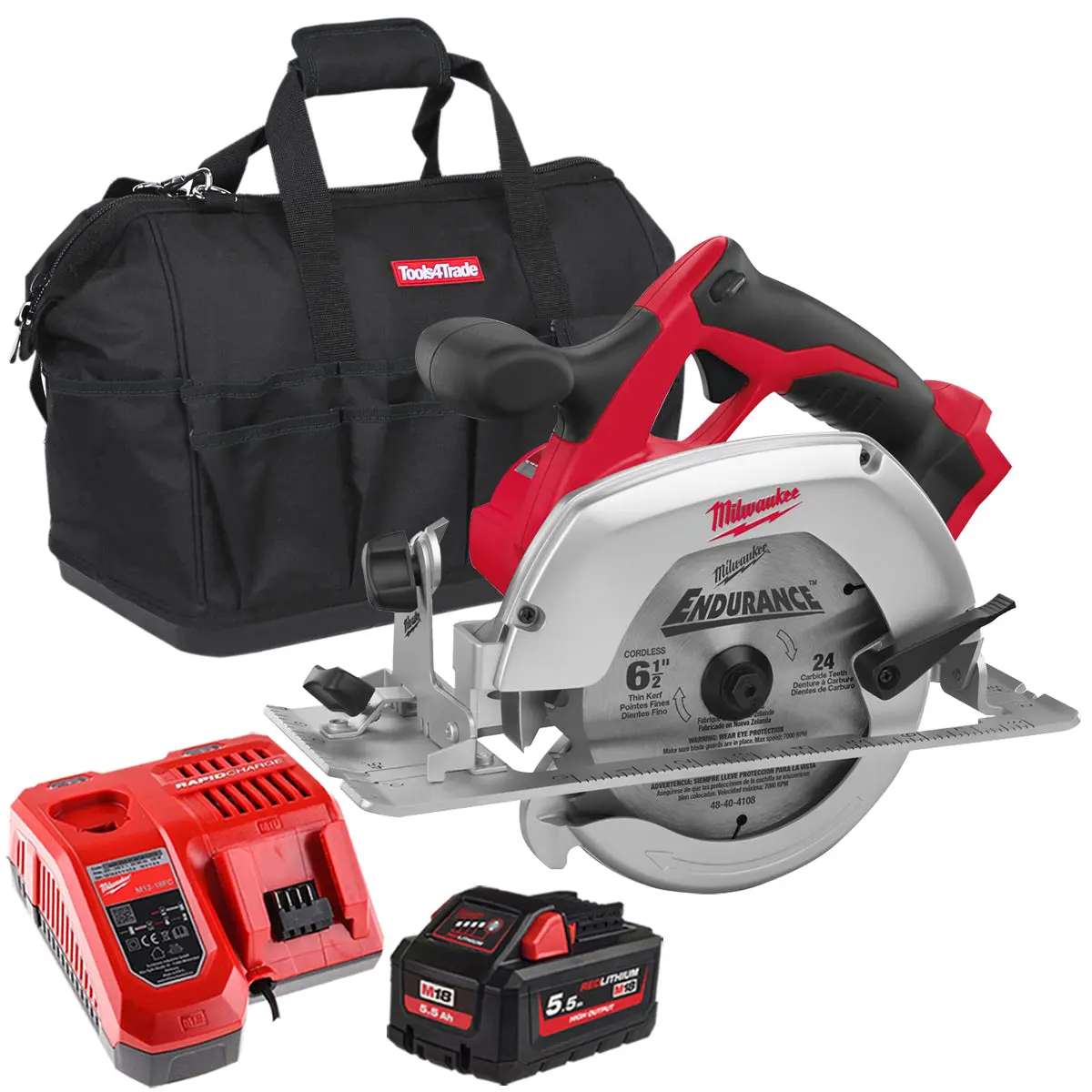 Milwaukee M18hd18cs-0 18V 165Mm Circular Saw With 1 X 5.5Ah Battery Charger & Bag 1
