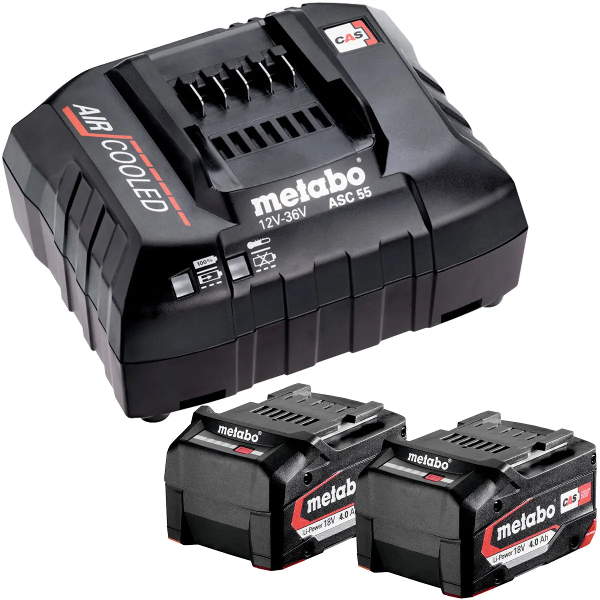 Metabo Basic Set 12-36V 2 X 4.0Ah Lipower Battery With Asc 55 Air Cooled Charger 685050000 1