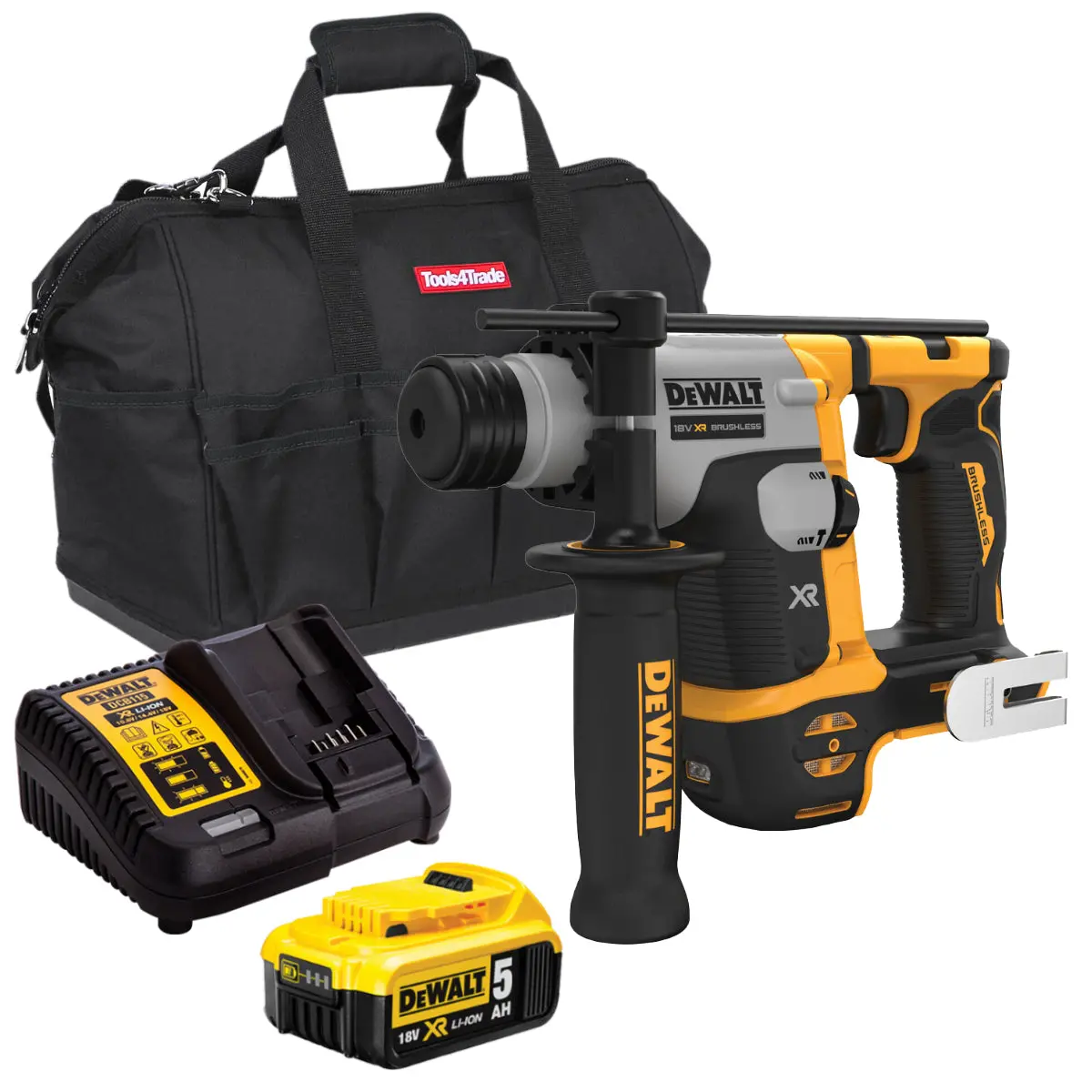 Dewalt Dch172n 18V Xr Brushless Sds Plus Rotary Hammer With 1 X 5.0Ah Battery Charger & Bag 1