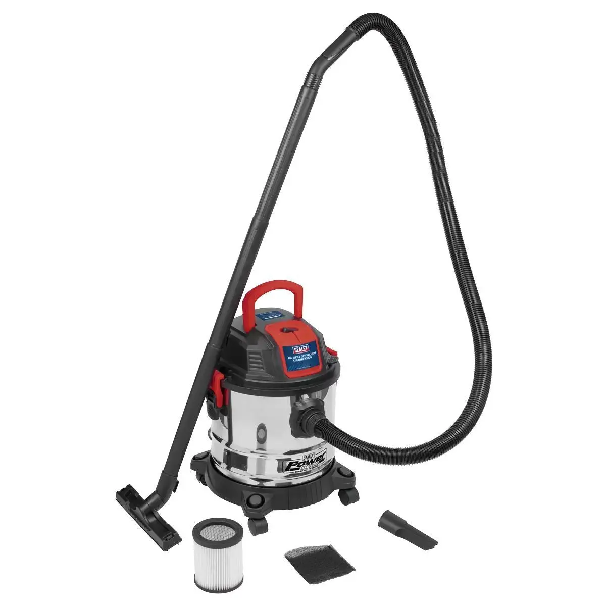 Sealey Pc195sd Vacuum Cleaner Wet & Dry 20L 1200W/230V 1