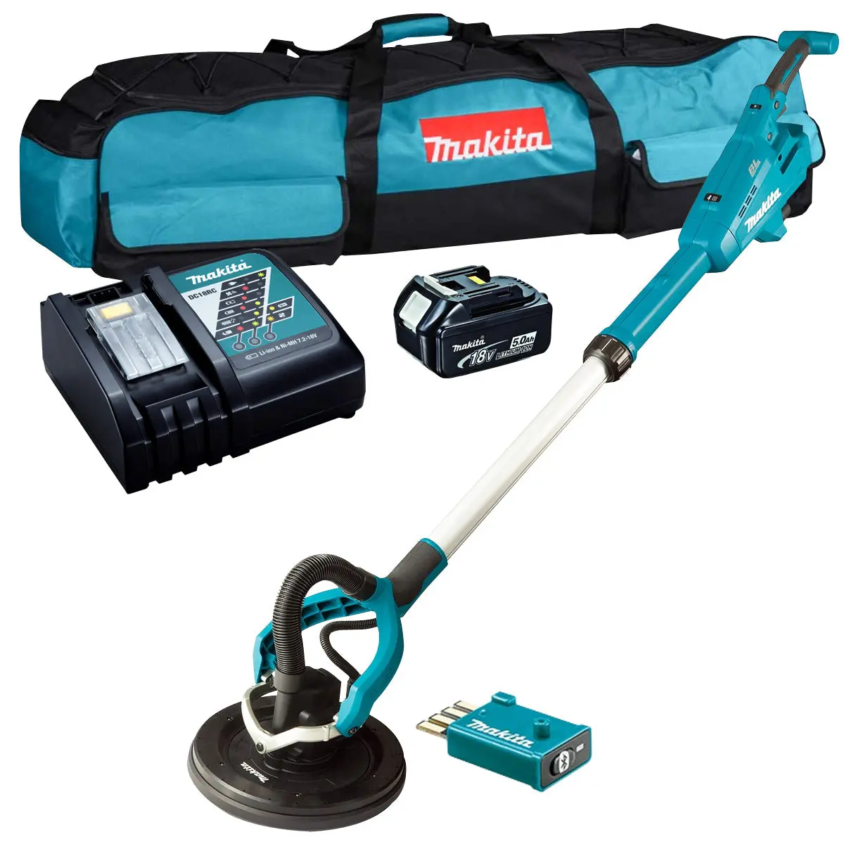 Makita Dsl801zu 18V Lxt 225Mm Aws Brushless Drywall Sander With 1 X 5.0Ah Battery & Charger 1
