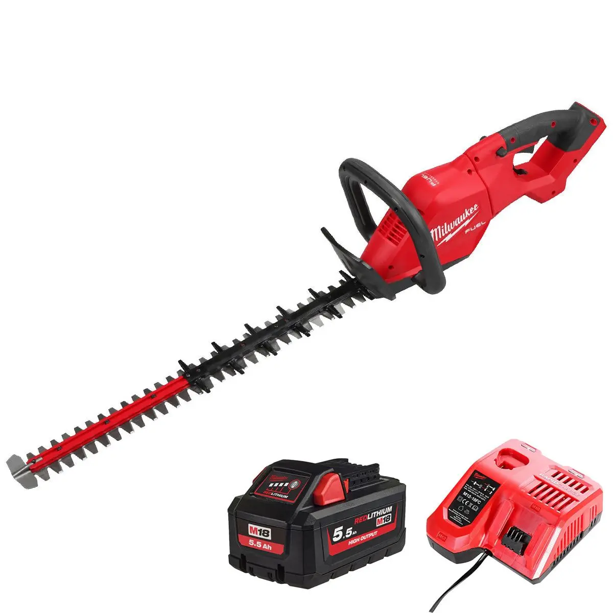 Milwaukee M18fhet60g2-0 18V Fuel Brushless 60Cm Hedge Trimmer With 1 X 5.5Ah Battery & Charger 1
