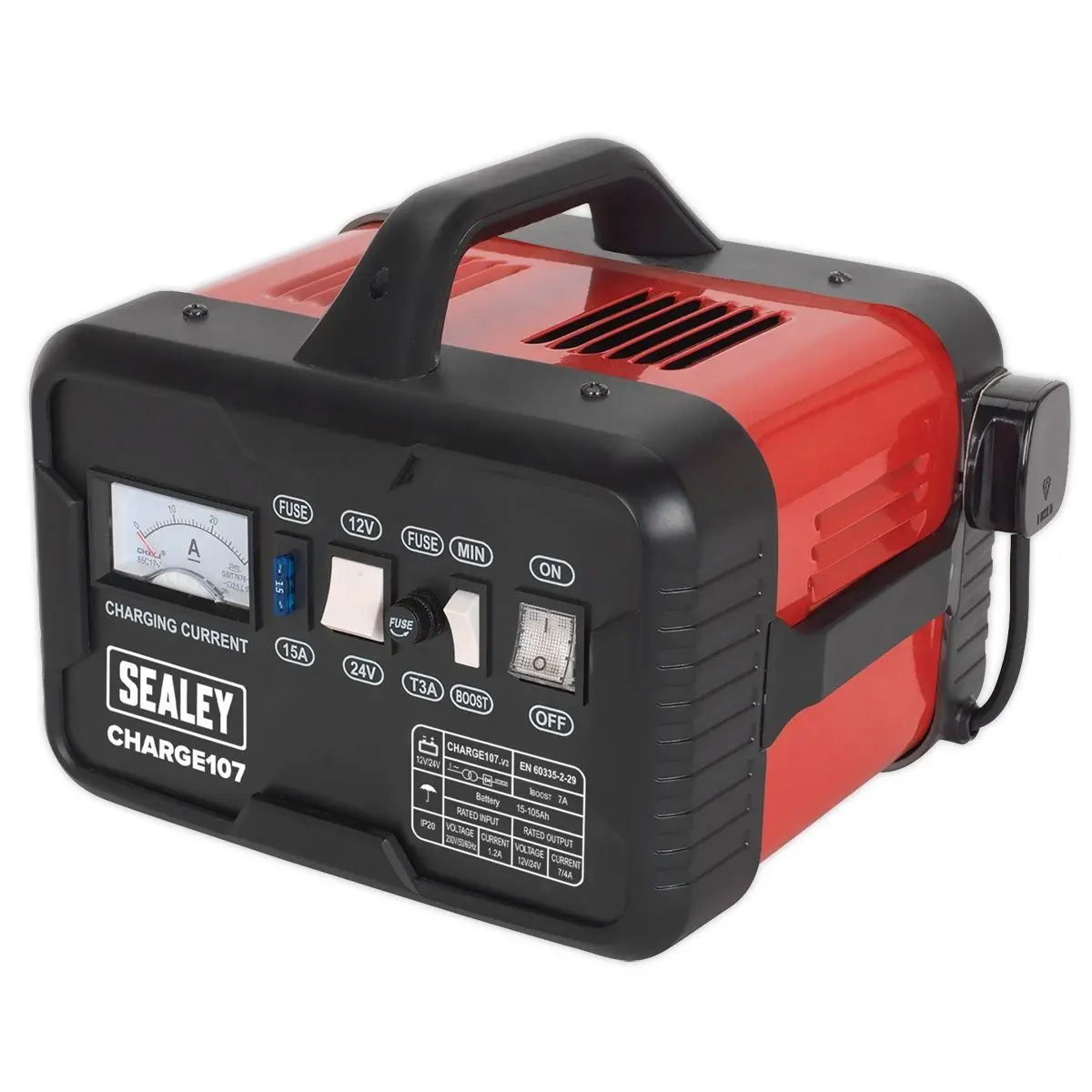 Sealey Charge107 Battery Charger 11A 12/24V 230V 1