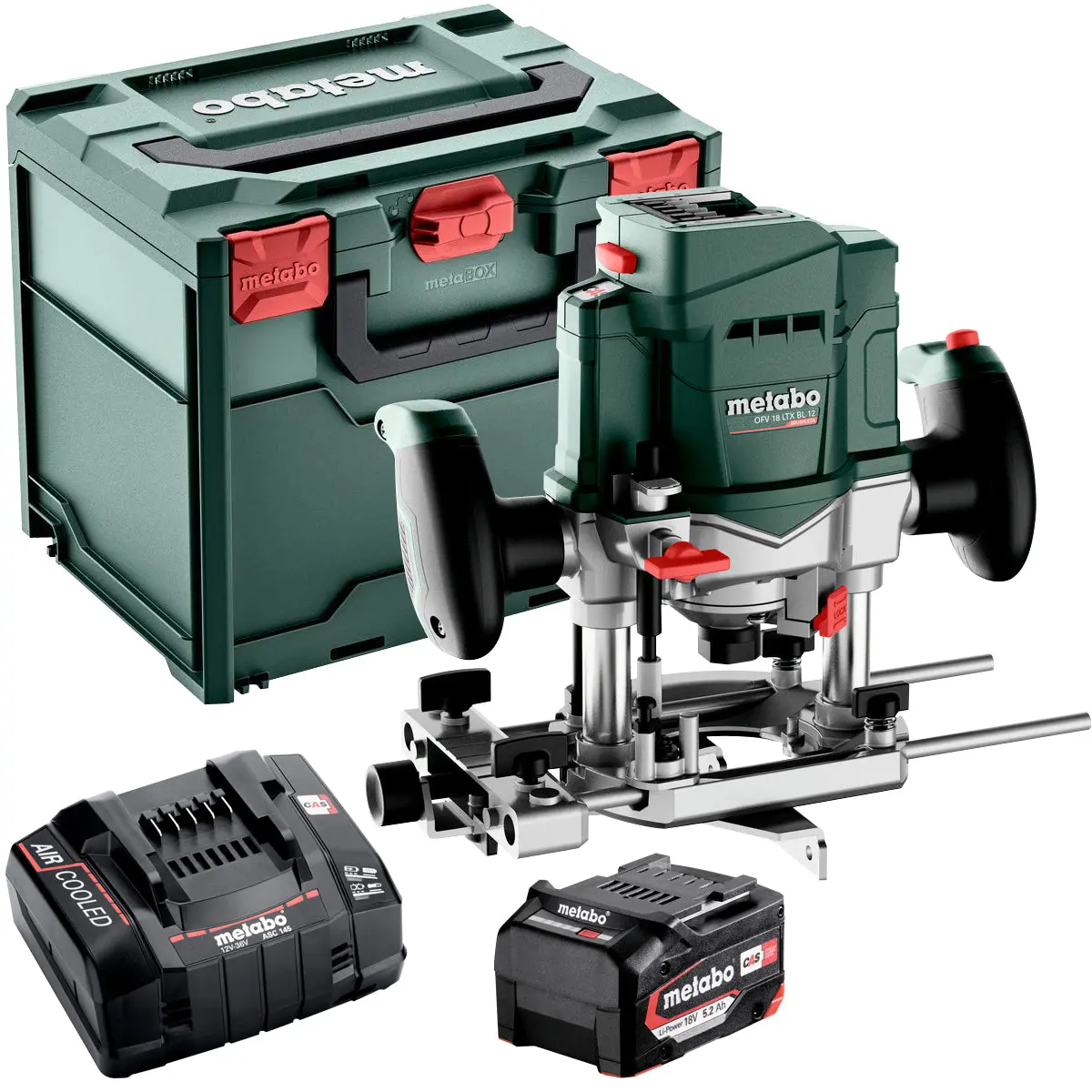 Metabo Ofv 18 Ltx Bl 12 18V Brushless 1/2" Router With 1 X 5.2Ah Battery Charger & Metabox 1
