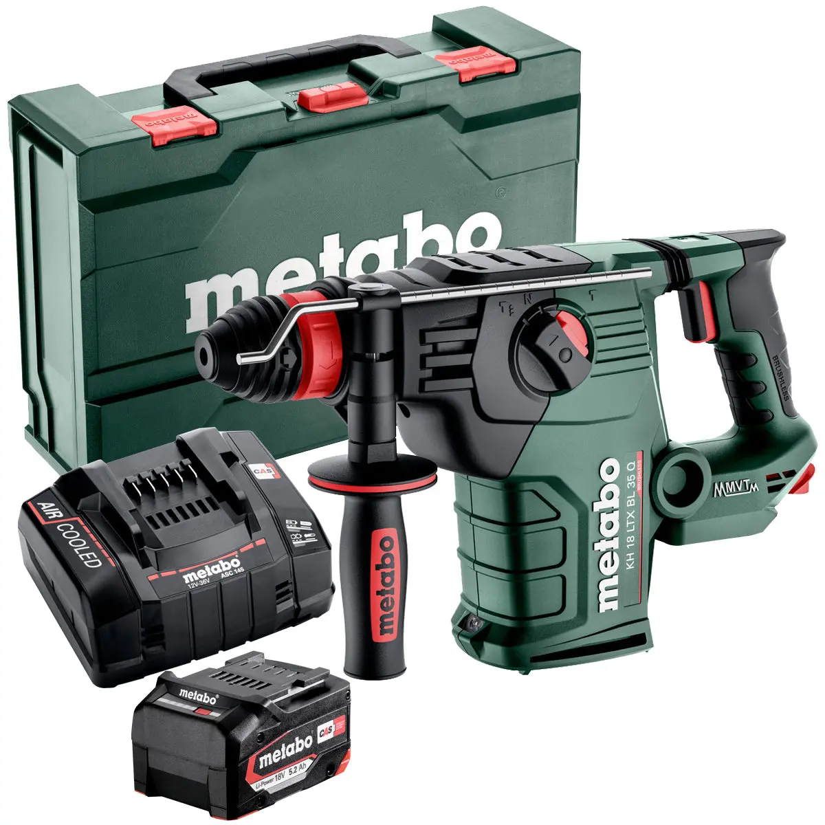 Metabo Kh 18 Ltx Bl 35 Q 18V Brushless 3 Mode Sds+ Rotary Hammer Drill With 1 X 5.2Ah Battery Charger & Metabox 1