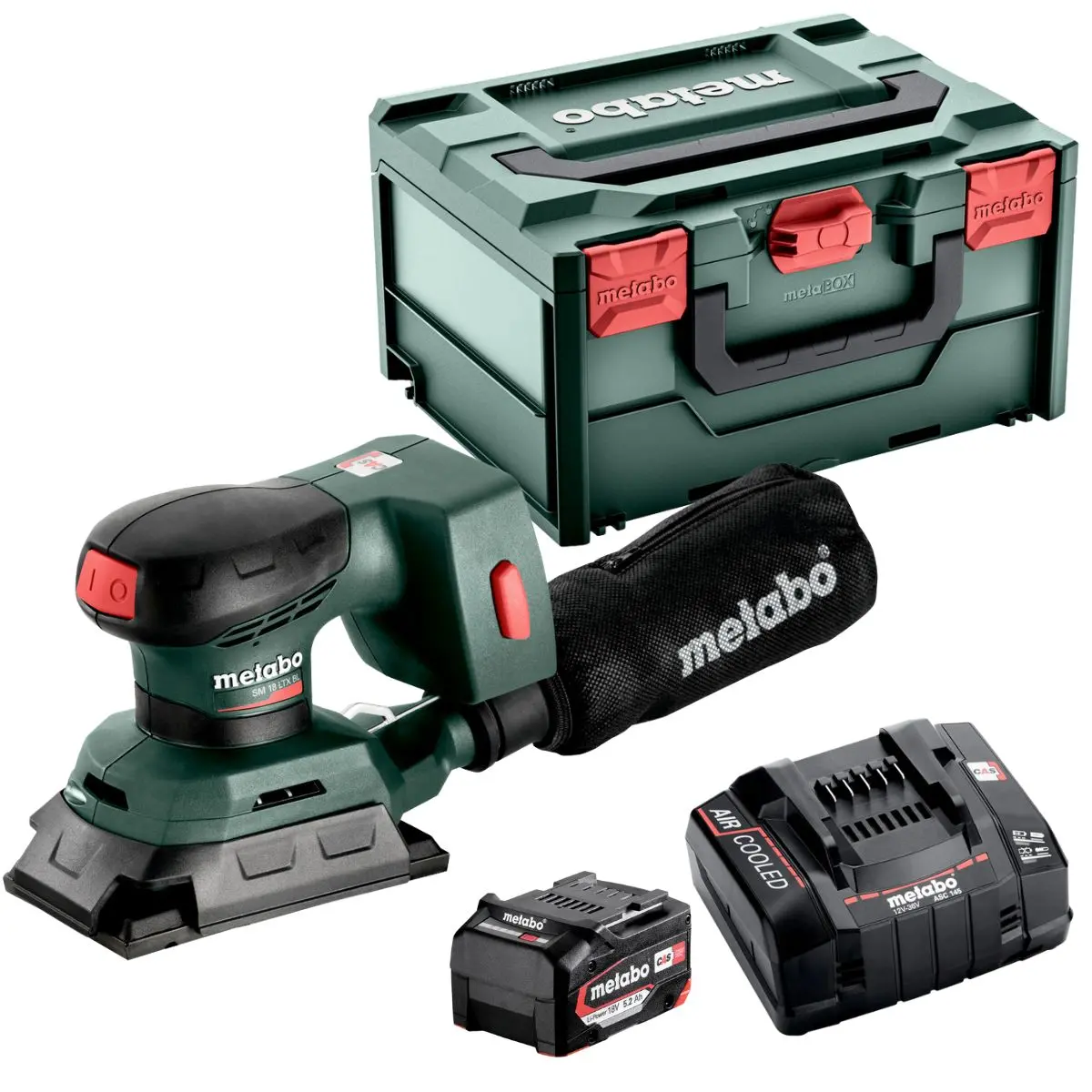 Metabo Sm 18 Ltx Bl 18V Brushless Multi Sander With 1 X 5.2Ah Battery Charger & Metabox 1