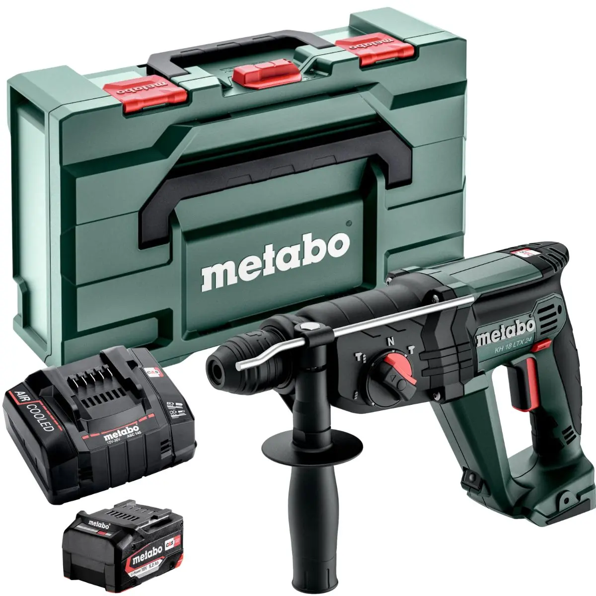 Metabo Kh 18 Ltx 24 18V Sds+ Combination Hammer With 1 X 5.2Ah Battery Charger & Metabox 1