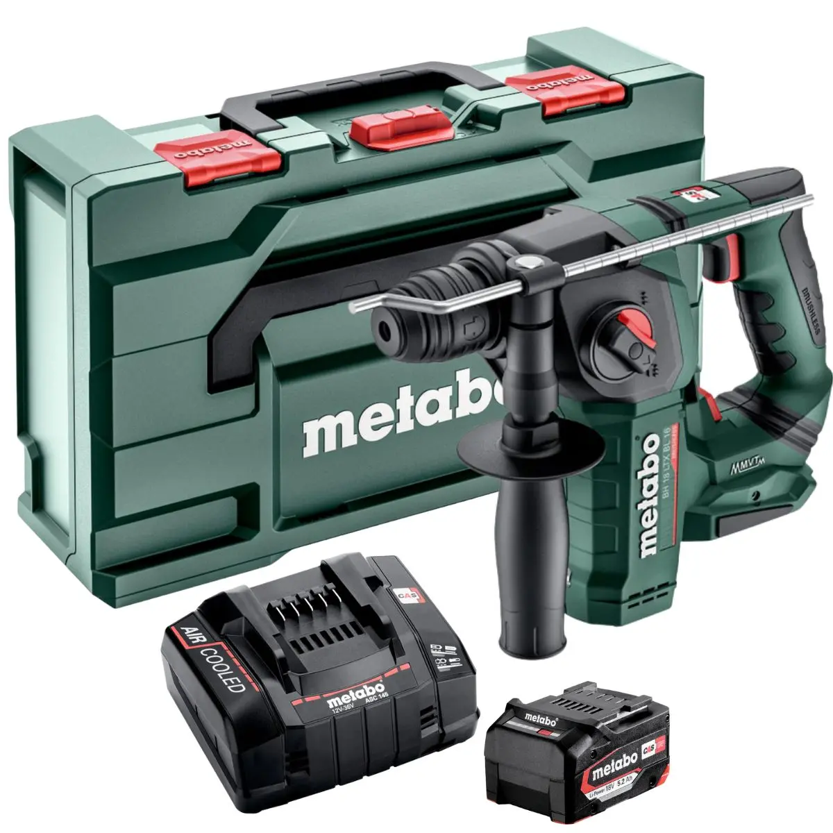 Metabo Bh 18 Ltx Bl 16 18V Brushless Sds+ Rotary Hammer With 1 X 5.2Ah Battery Charger & Metabox 1