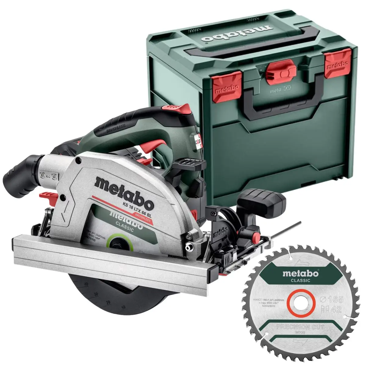 Metabo Ks 18 Ltx 66 Bl 18V Brushless 165Mm Circular Saw With Metabox & Wood Blade 1