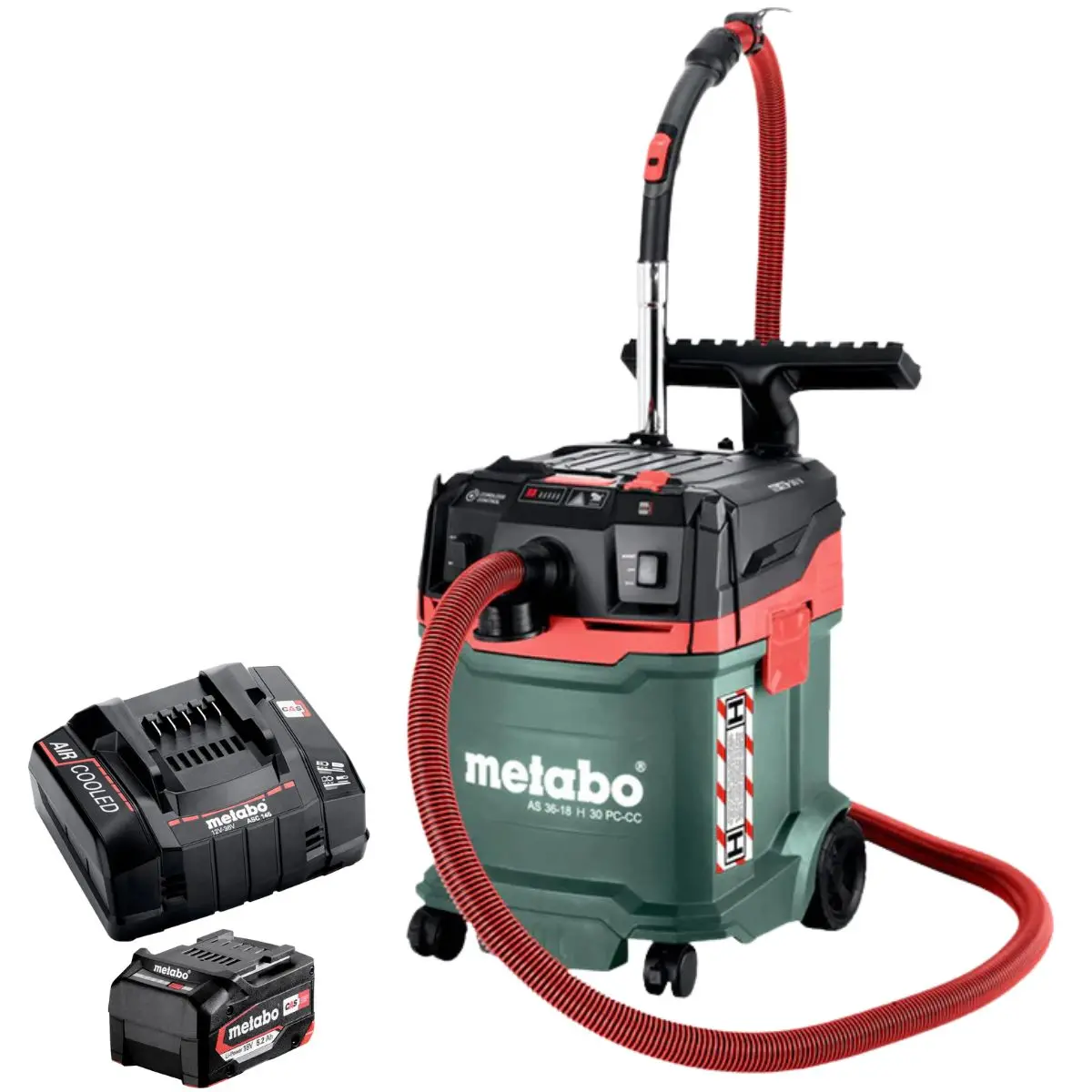 Metabo As 36-18 H 30 Pc-Cc 18V H-Class Vacuum Cleaner With 1 X 5.2Ah Battery & Charger 1