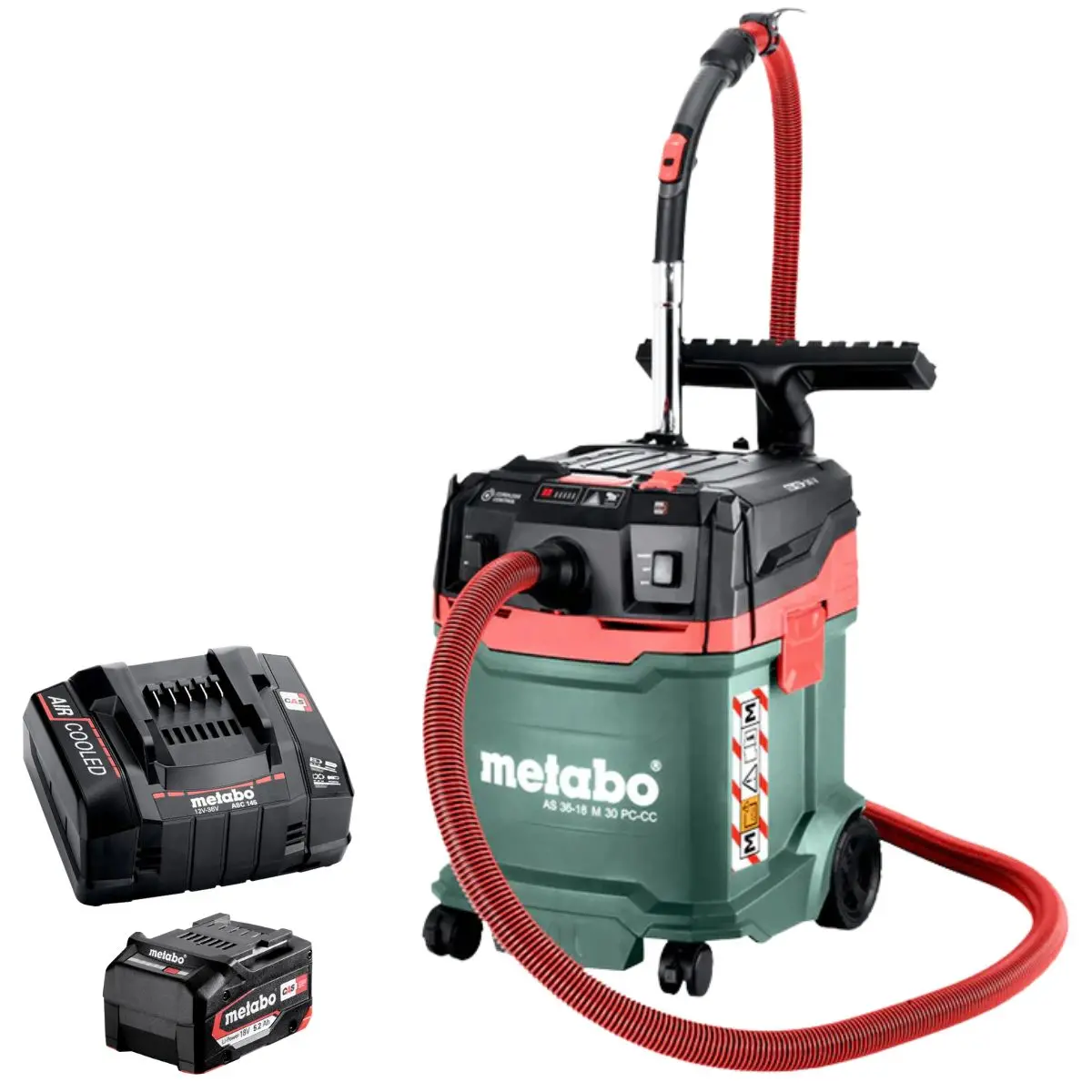 Metabo As 36-18 M 30 Pc-Cc 18V M-Class Vacuum Cleaner With 1 X 5.2Ah Battery & Charger 1