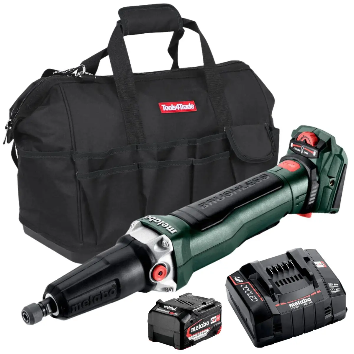 Metabo Gvpb 18 Ltx Bl 11-28 18V Brushless Die Grinder With Paddle Switch With 1 X 4.0Ah Battery Charger & Bag 1