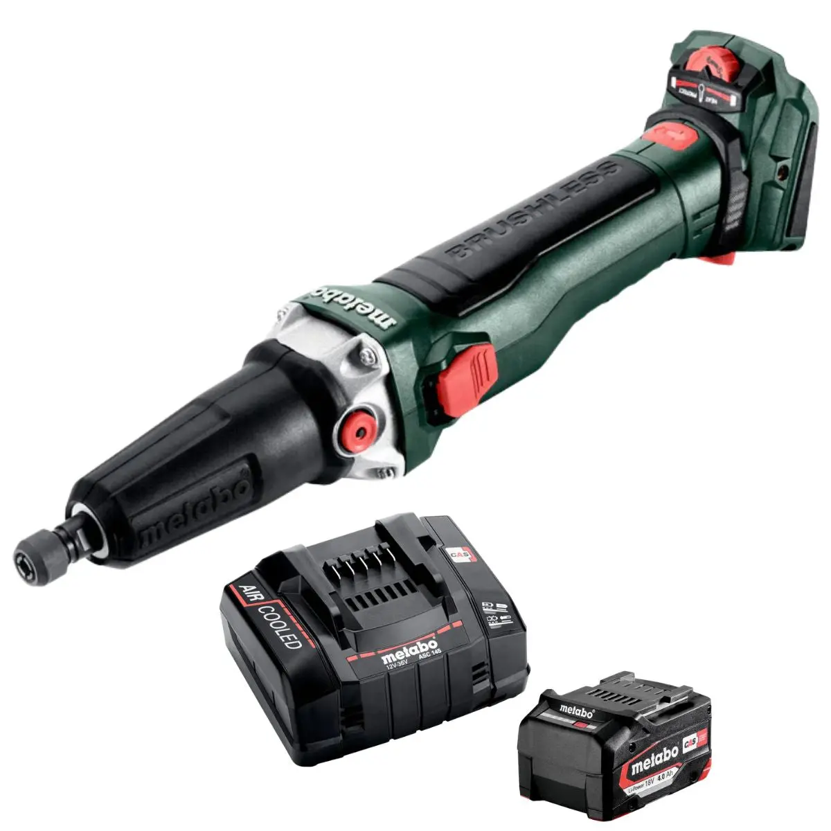 Metabo Gvb 18 Ltx Bl 11-28 18V Brushless Die Grinder With Variable Speed & Brake With 1 X 4.0Ah Battery & Charger 1