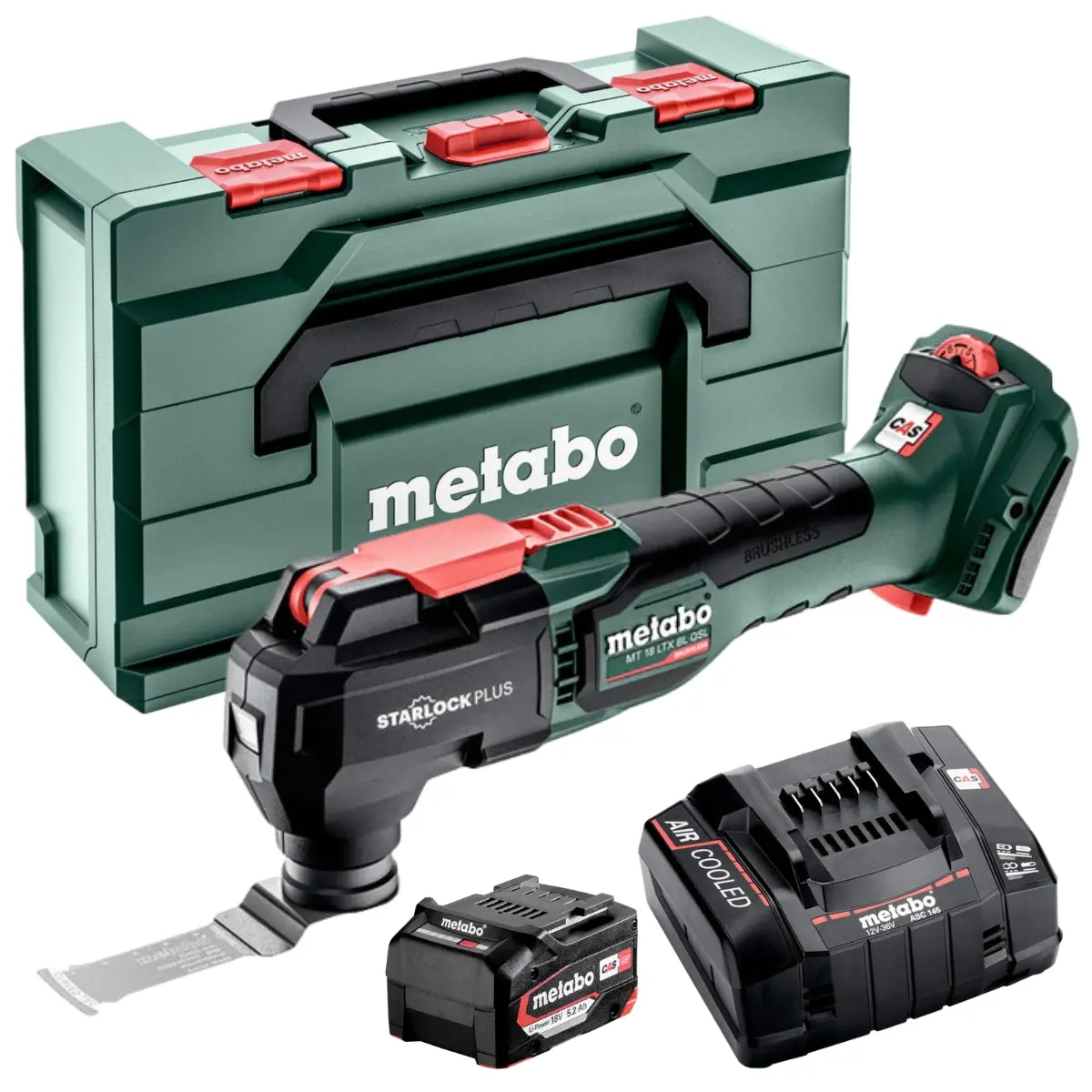 Metabo Mt 18 Ltx Bl Qsl 18V Brushless Multi Tool With 1 X 5.2Ah Battery Charger & Metabox 1
