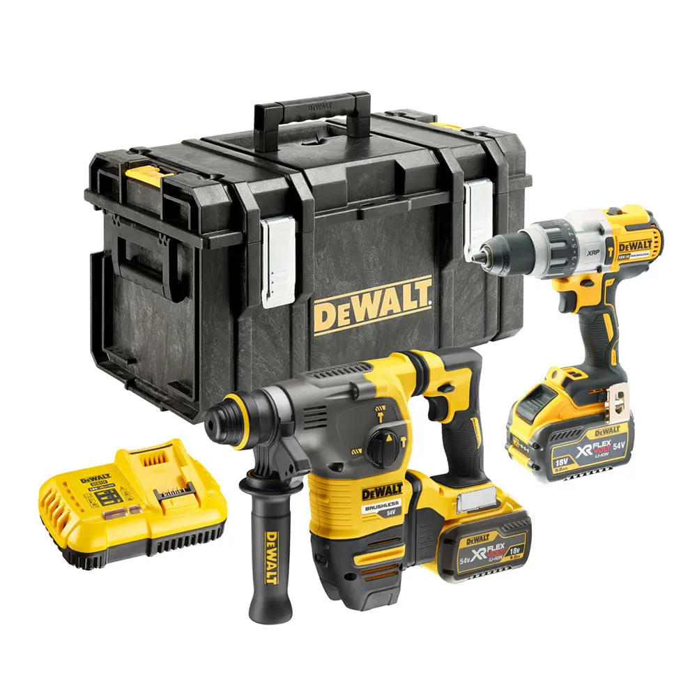 Dewalt Dck2033x2 Xr 18/54V Flexvolt  Brushless Twin Pack With 2 X 9.0/3.0Ah Batteries Charger 1