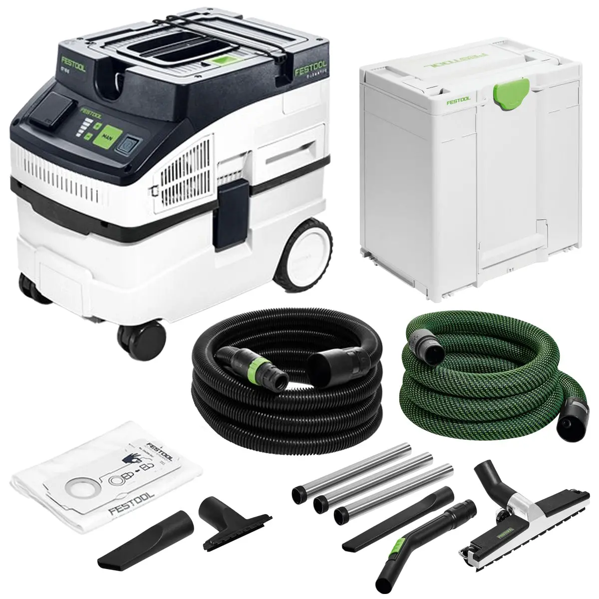 Festool Cleantec Ct 15 Mobile Dust Extractor 15L 230V Gb - 578329 With Floor Cleaning Set 577259 1