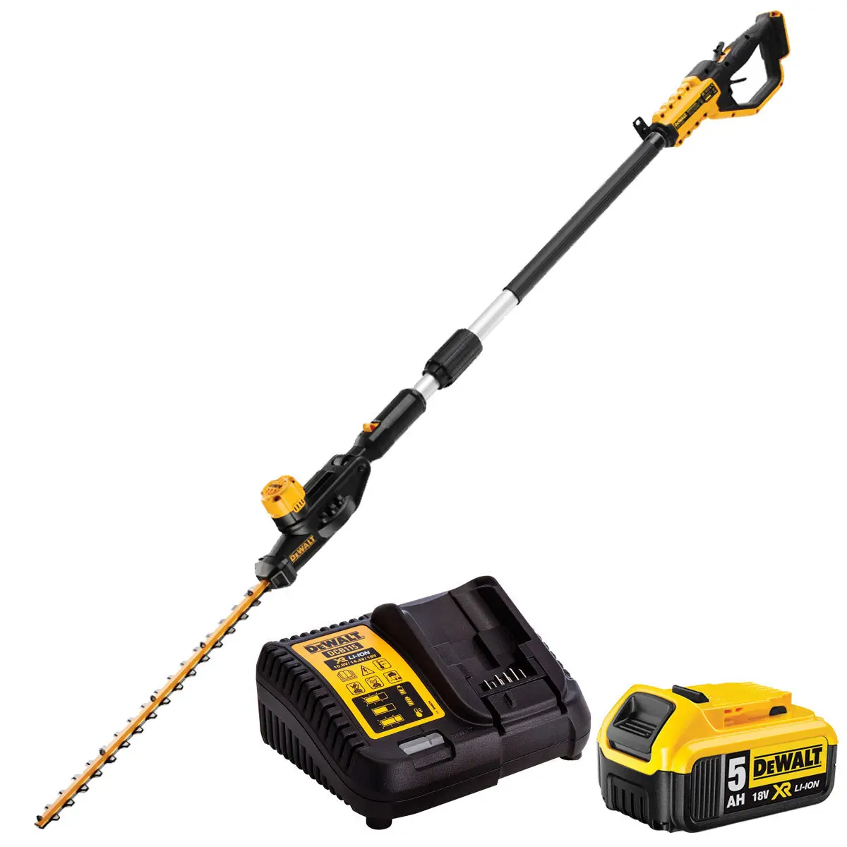 Dewalt Dcmph566n-Xj Xr 18V 55Cm Pole Hedge Trimmer With 1 X 5.0Ah Battery & Charger 1