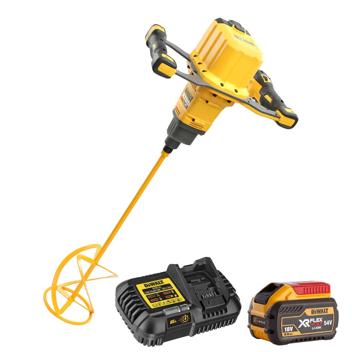 Dewalt Dcd240n 54V Xr Flexvolt Brushless Paddle Mixer With 1 X 9.0Ah Battery & Charger 1