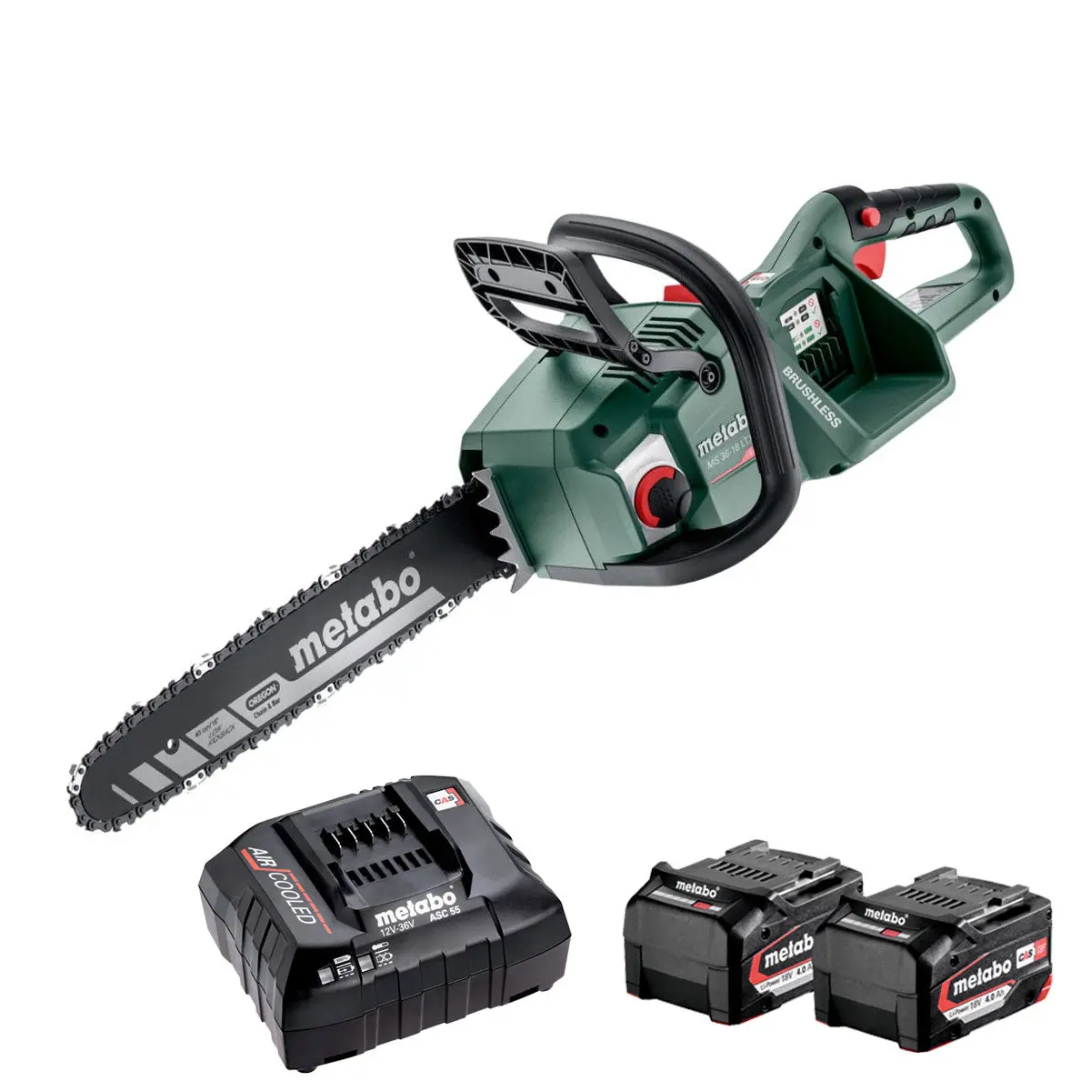Metabo Ms 36-18 Ltx Bl 40 36V Brushless 40Cm Chainsaw With 2 X 4.0Ah Battery & Charger 1