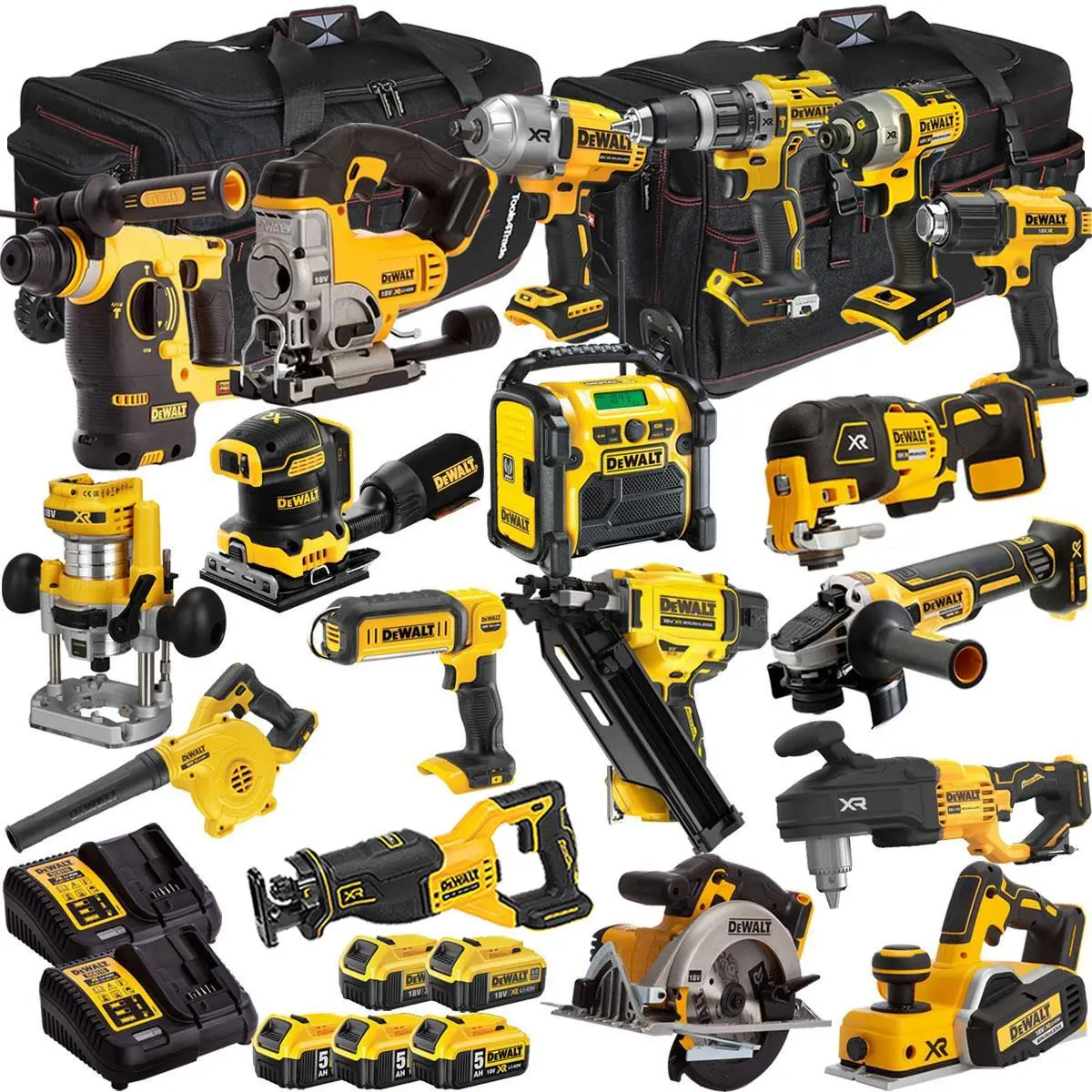 Dewalt 18V 18 Piece Combo Kit With 5 X Batteries & Charger T4tkit-1309 1