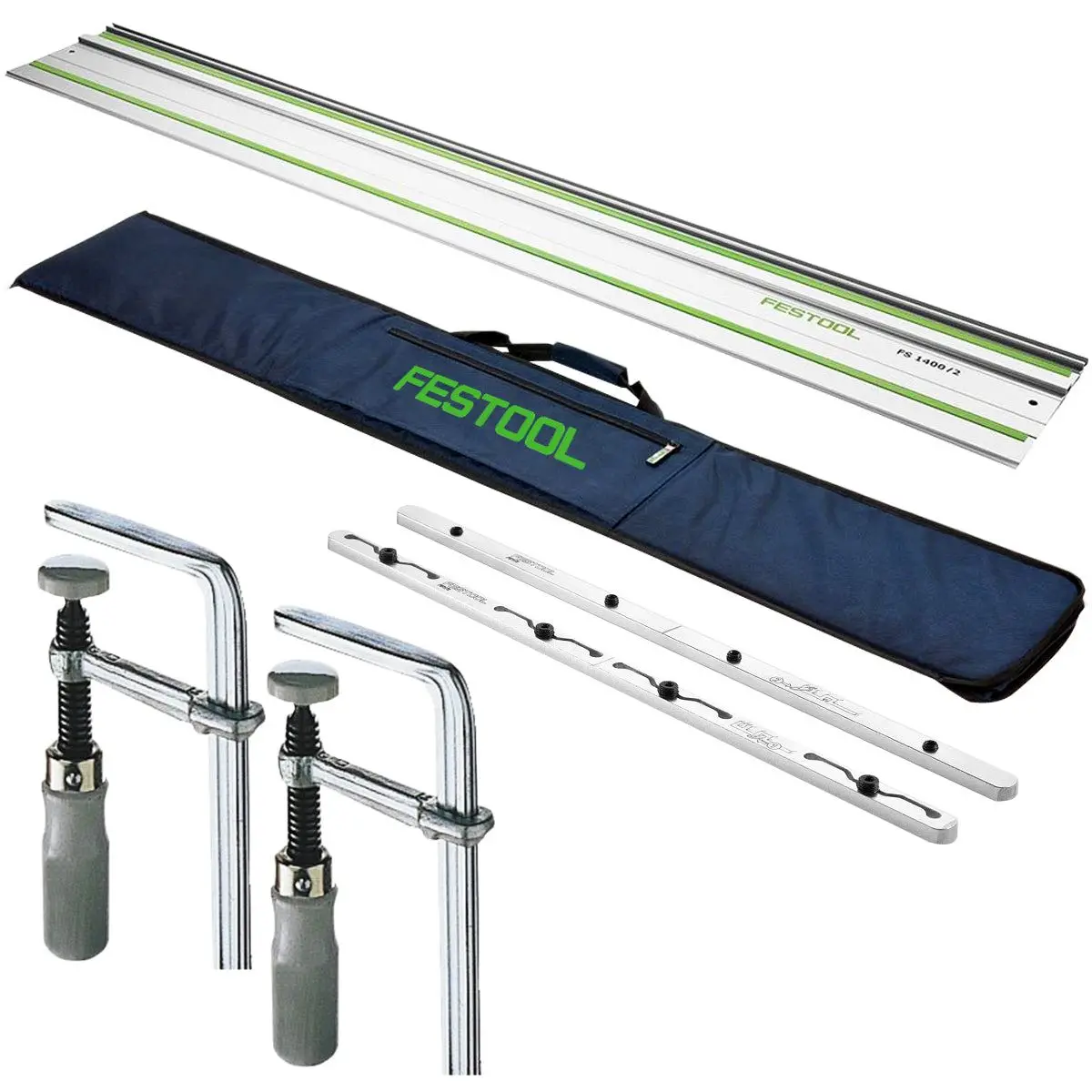 Festool Fs 1400/2 1400Mm Guide Rail - 491498 With Connector, Clamp & Guide Rail Bag 1