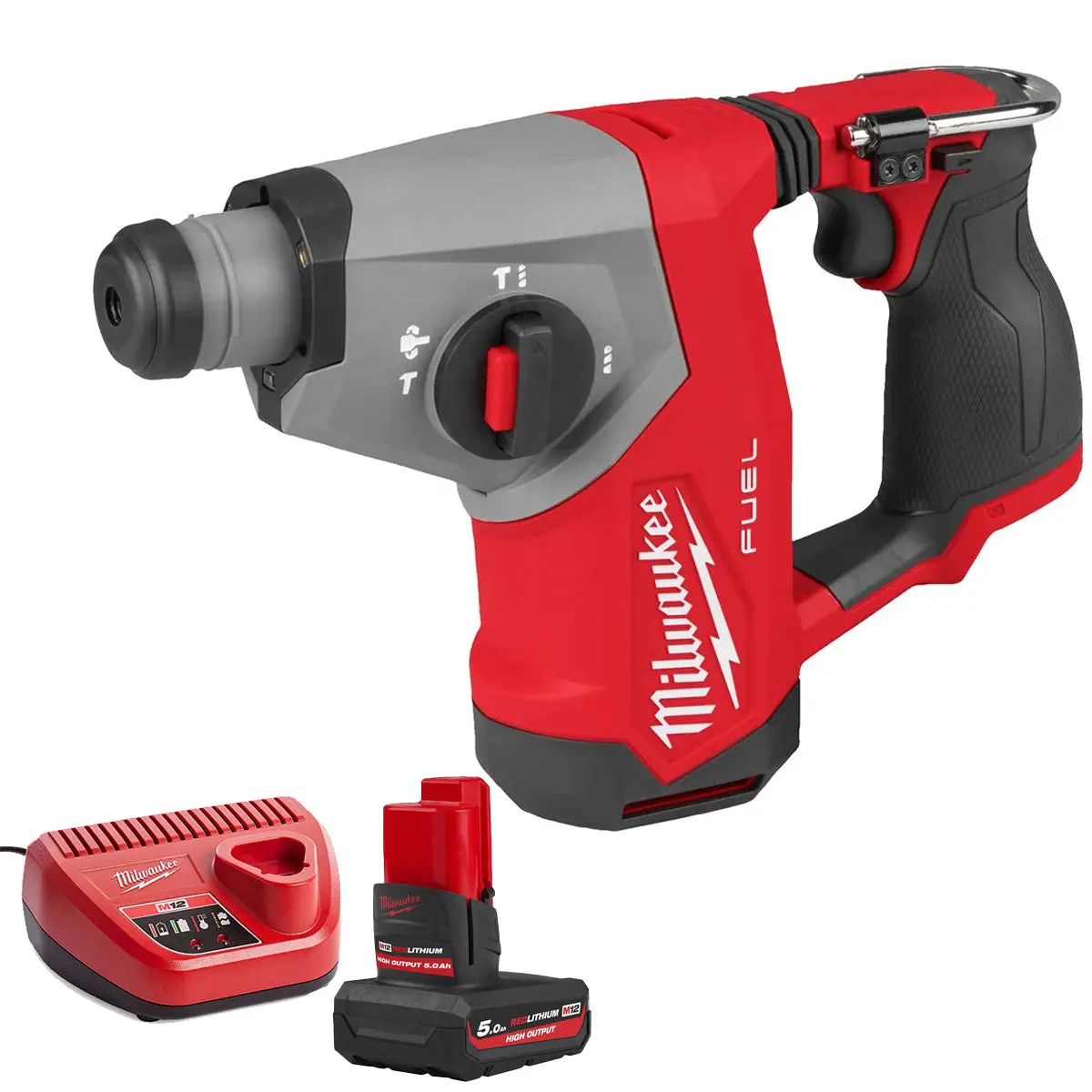 Milwaukee M12fhac16-0 12V Fuel Brushless 4-Mode Sds+ Hammer Drill With 1 X 5.0Ah Battery & Charger 1