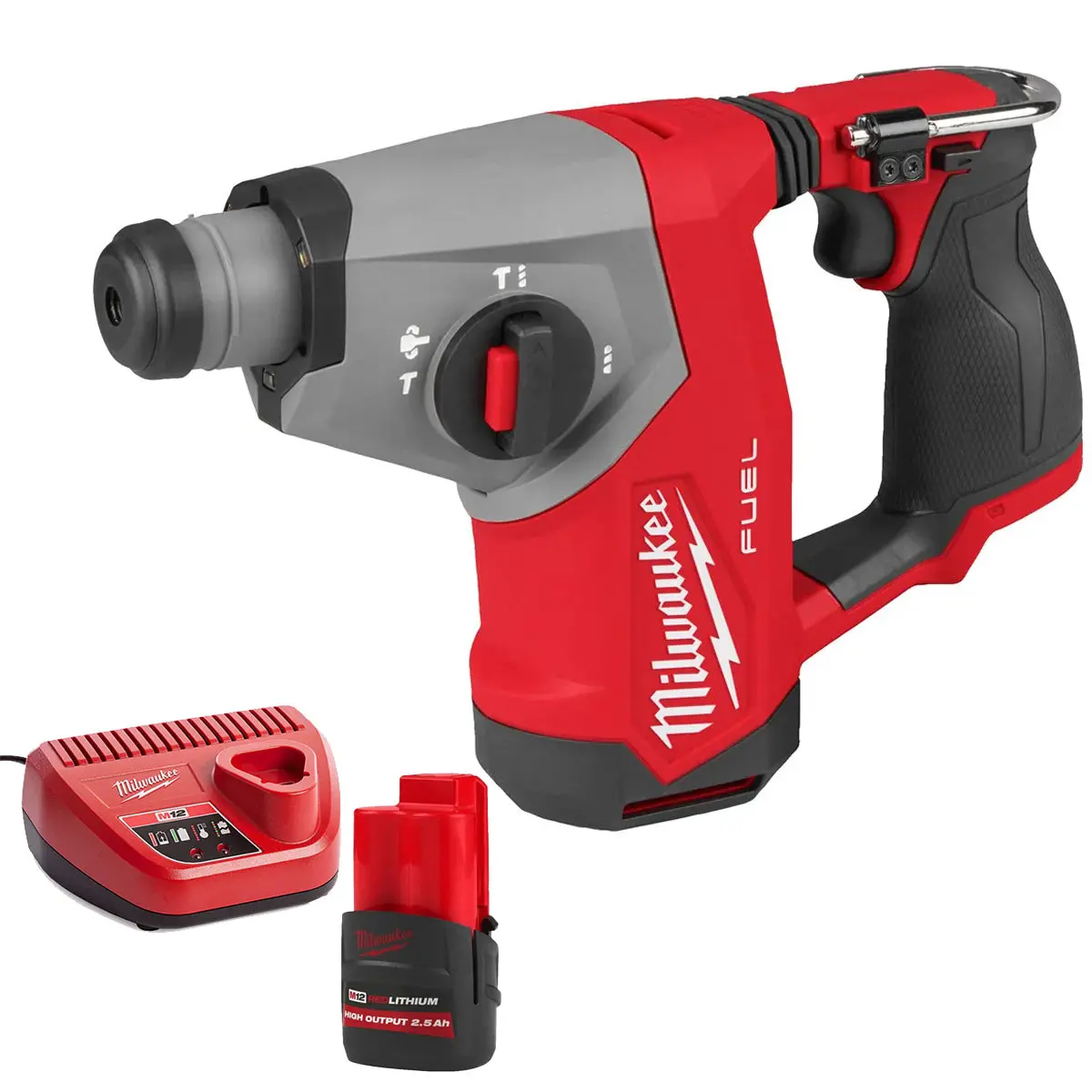 Milwaukee M12fhac16-0 12V Fuel Brushless 4-Mode Sds+ Hammer Drill With 1 X 2.5Ah Battery & Charger 1