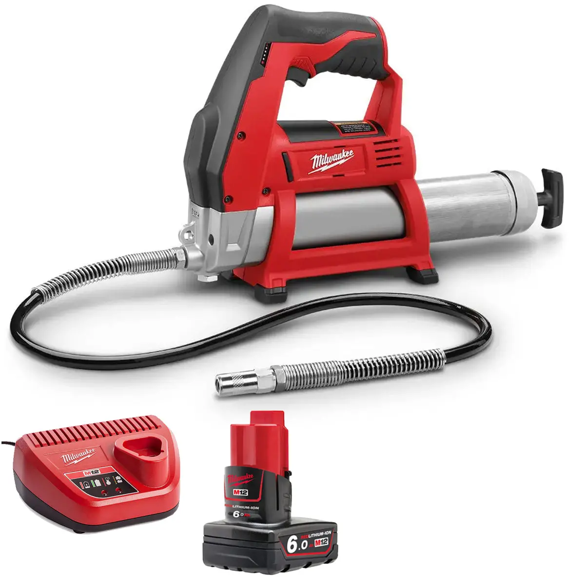 Milwaukee M12gg-0 12V Cordless Grease Gun With 1 X 6.0Ah Battery & Charger 1