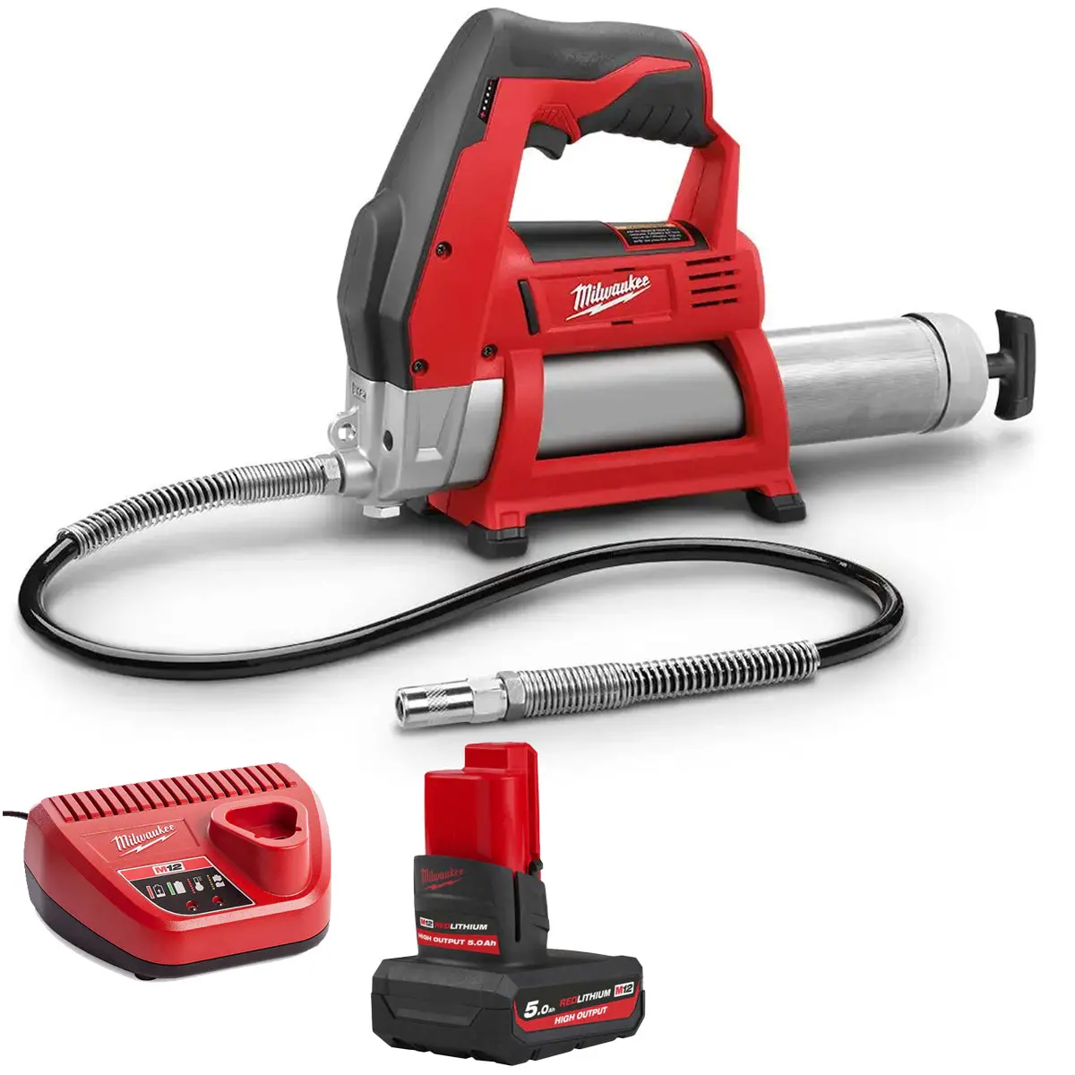 Milwaukee M12gg-0 12V Cordless Grease Gun With 1 X 5.0Ah Battery & Charger 1