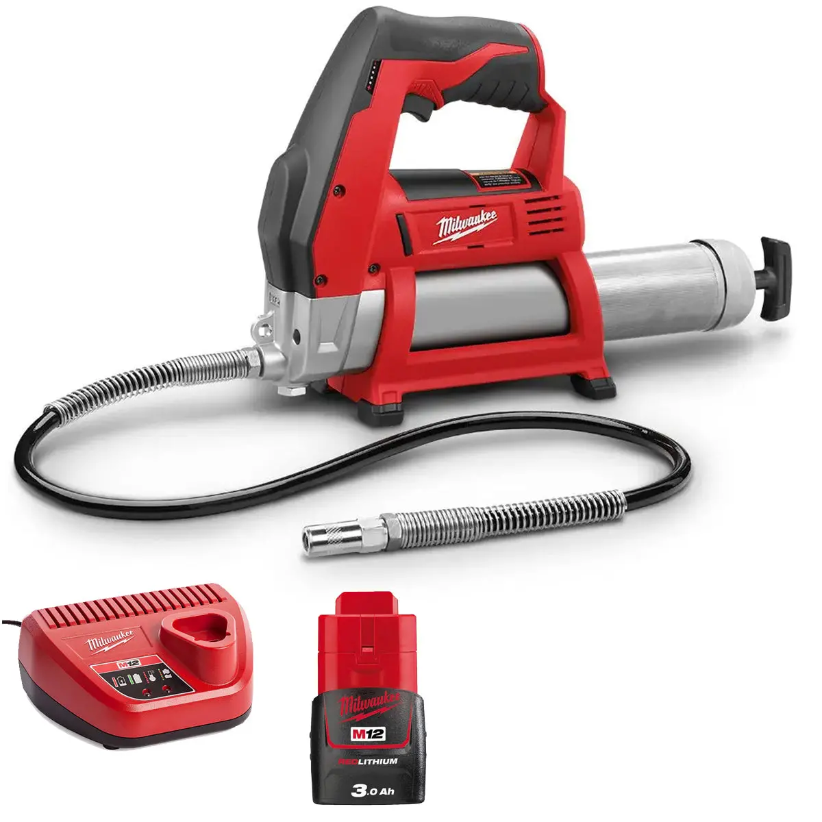Milwaukee M12gg-0 12V Cordless Grease Gun With 1 X 3.0Ah Battery & Charger 1
