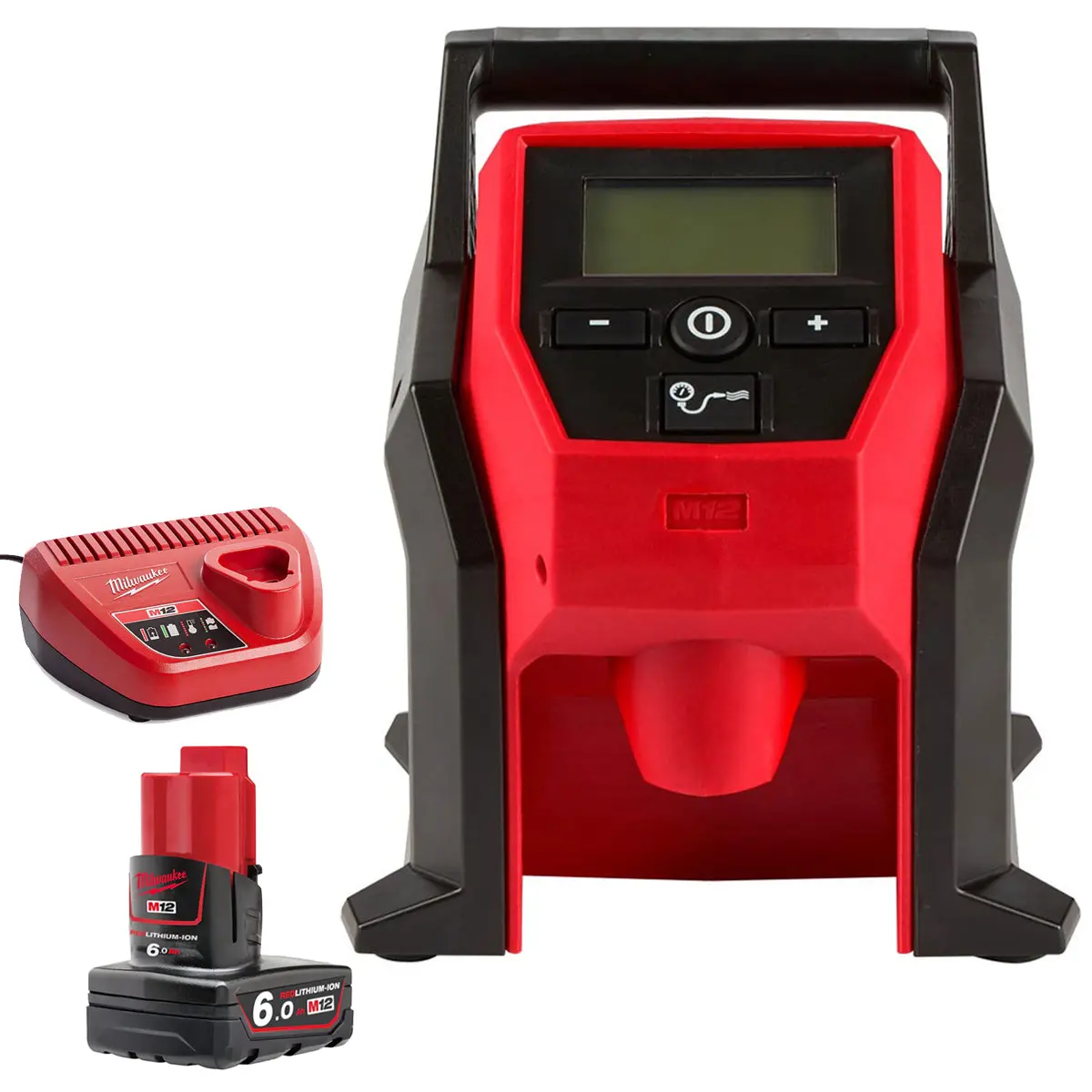 Milwaukee M12bi-0 M12 12V Sub Compact Inflator With 1 X 6.0Ah Battery & Charger 1
