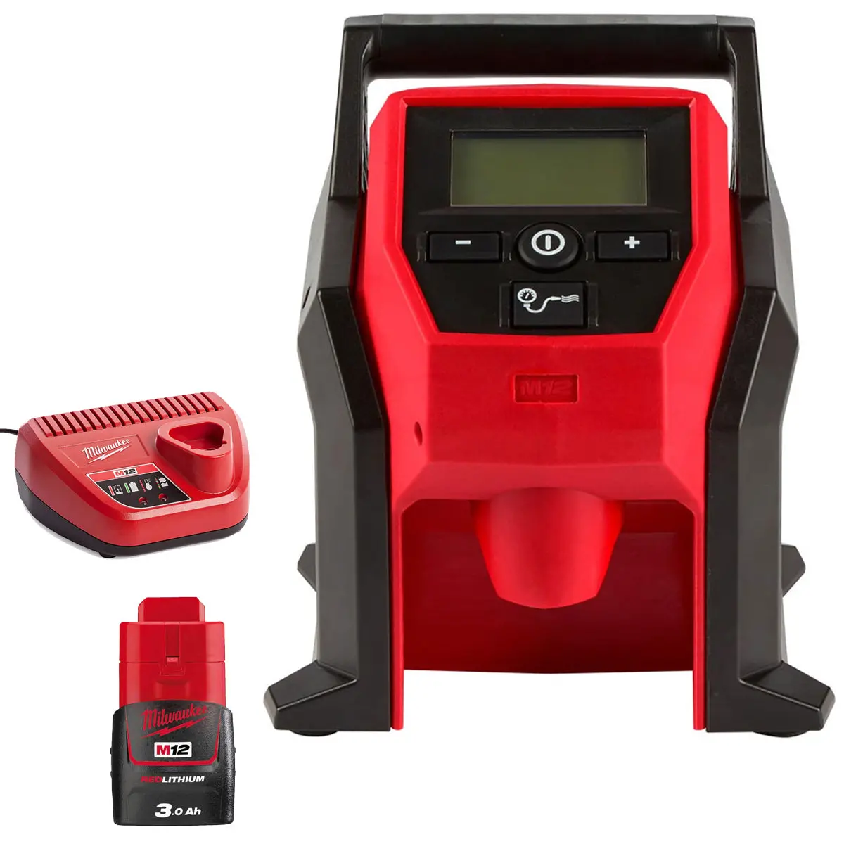 Milwaukee M12bi-0 M12 12V Sub Compact Inflator With 1 X 3.0Ah Battery & Charger 1