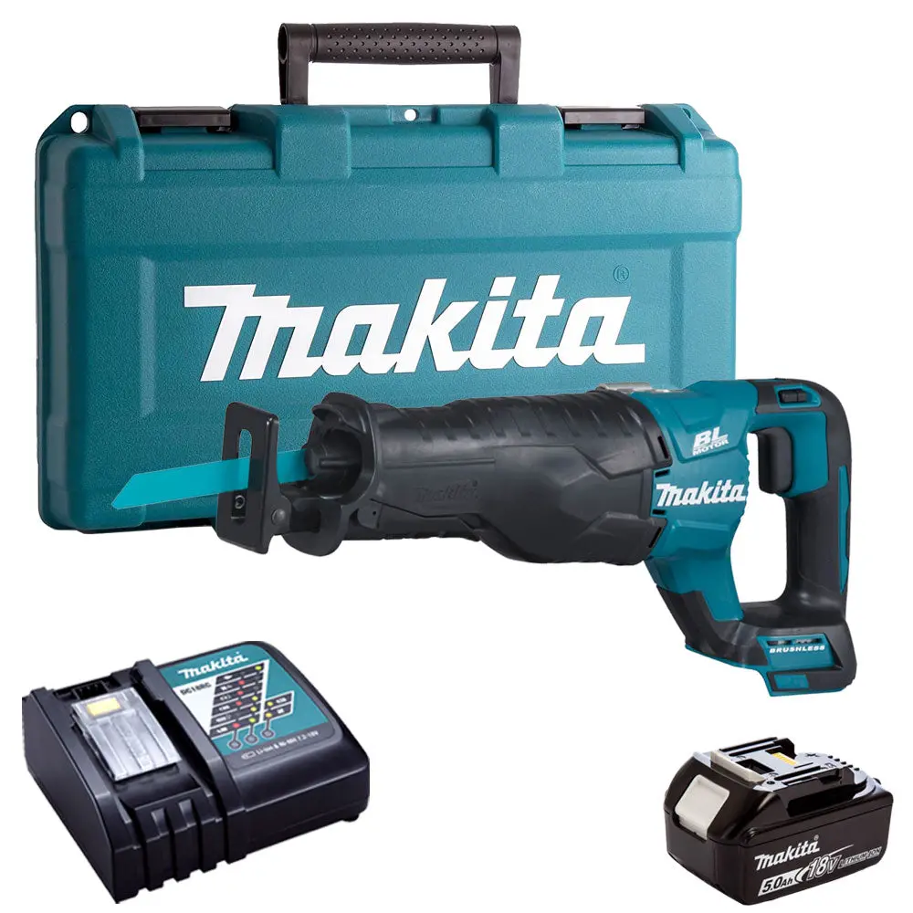 Makita Djr187z 18V Brushless Reciprocating Saw With 1 X 5.0Ah Battery & Charger In Case 1