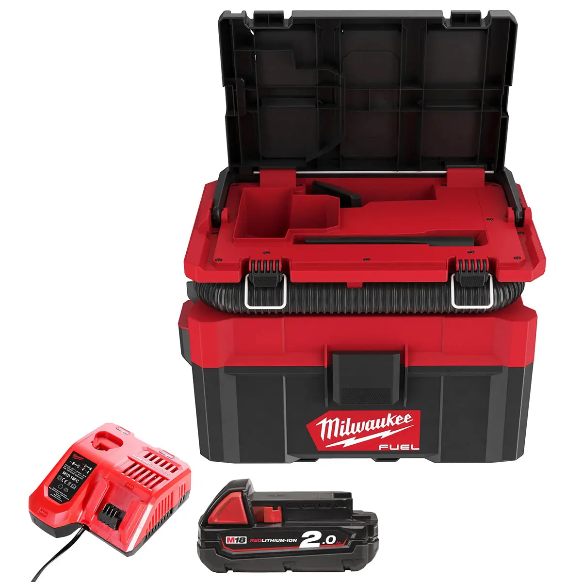 Milwaukee M18fpovcl-0 18V Brushless Packout L-Class Wet & Dry Vacuum With 1 X 2.0Ah Battery & Charger 1