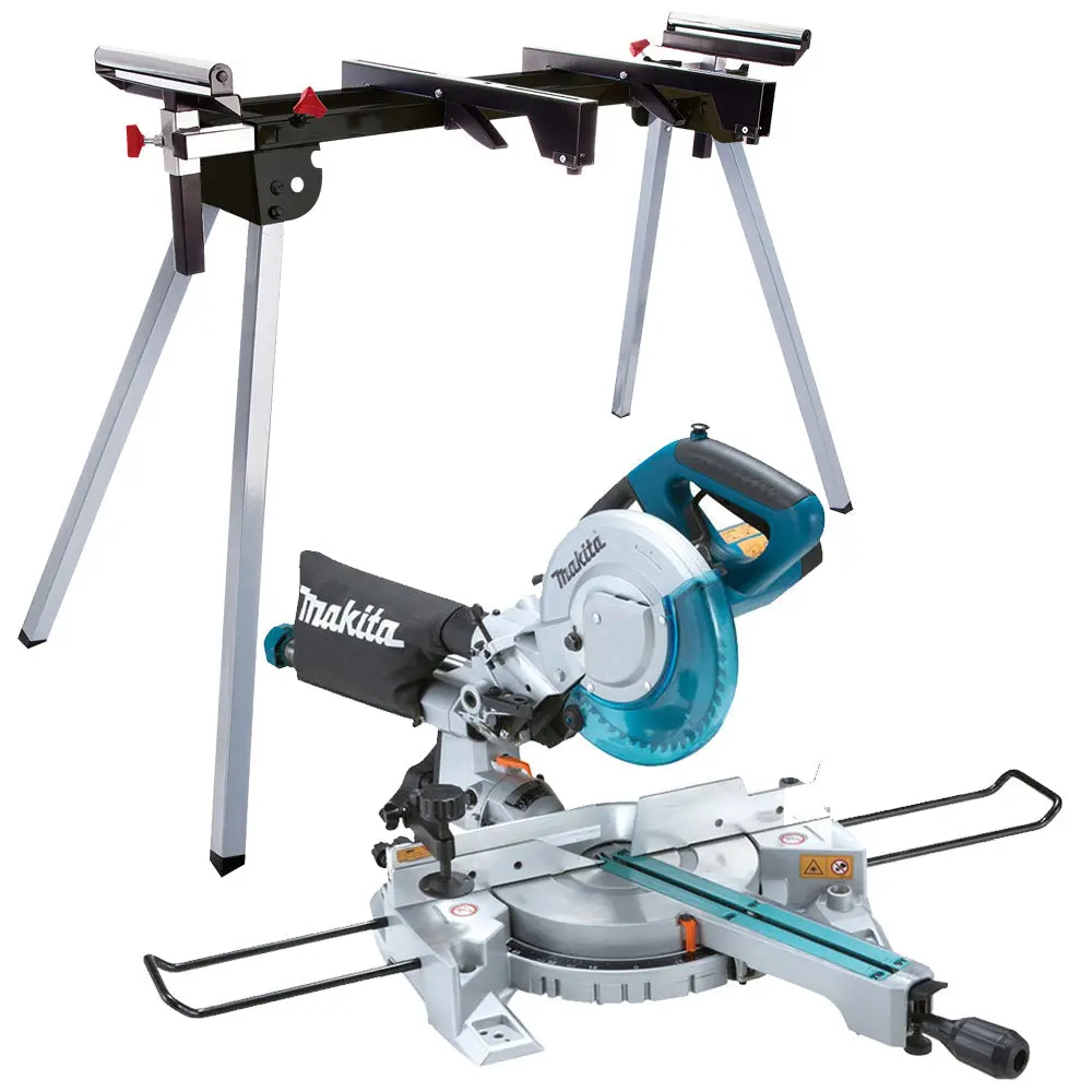Makita Ls0815fln/2 216Mm Sliding Compound Mitre Saw 240V With Laser Led Light & Leg Stand 1