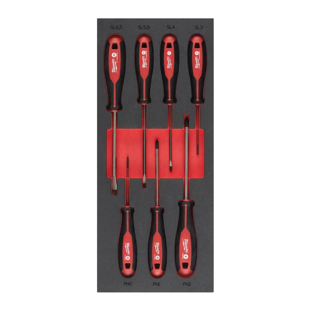 Milwaukee 7 Piece Slotted & Phillips Tri-Lobe Screwdriver Set In Foam Insert 4932492394 1