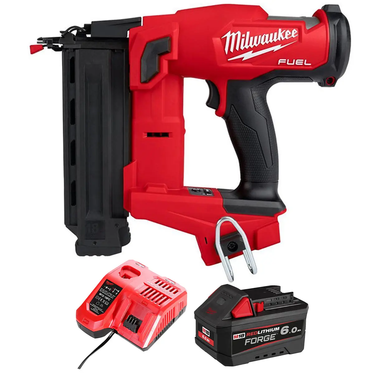 Milwaukee M18fn18gs-0 18V Fuel Brushless Second Fix Nailer With 1 X 6.0Ah Battery & Charger 1