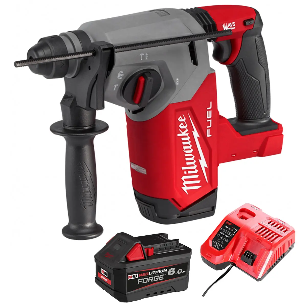 Milwaukee M18fh-0 18V Fuel 4-Mode Sds+ Brushless Hammer Drill With 1 X 6.0Ah Battery & Charger 1