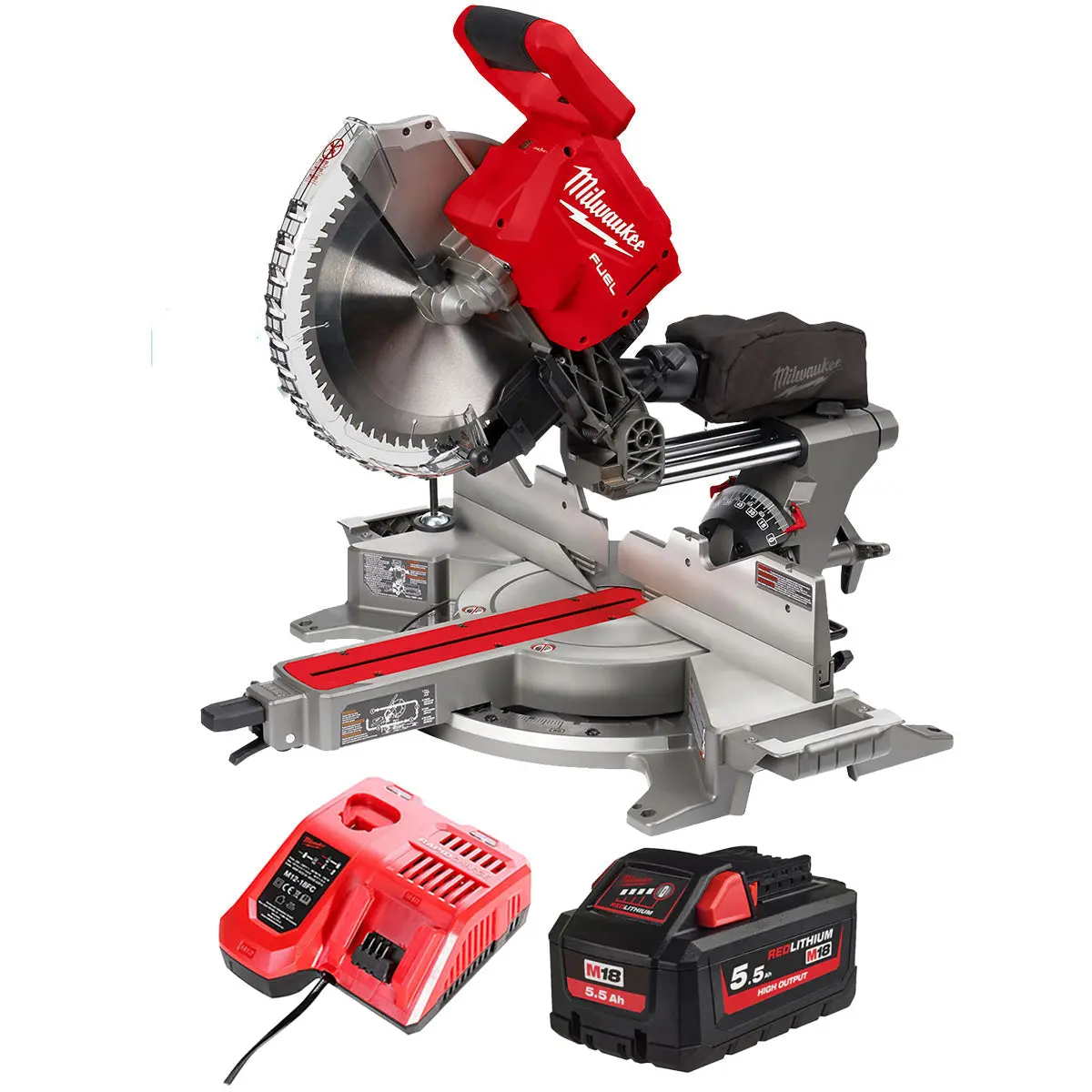 Milwaukee M18fms305-0 18V Fuel One-Key Brushless 305Mm Mitre Saw With 1 X 5.5Ah Battery & Charger 1