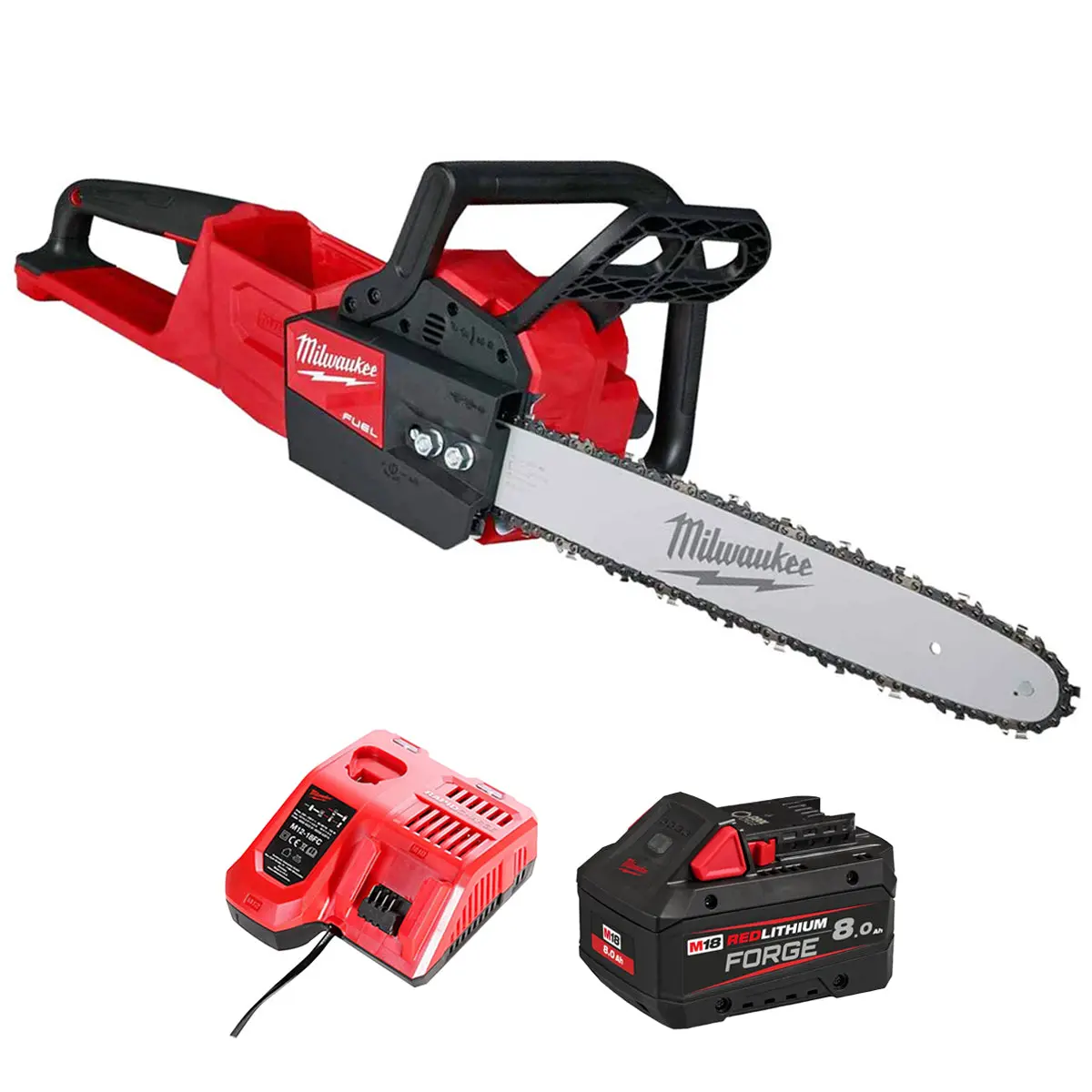 Milwaukee M18fchs-0 18V Fuel Brushless Chainsaw With 1 X 8.0Ah Battery & Charger 1